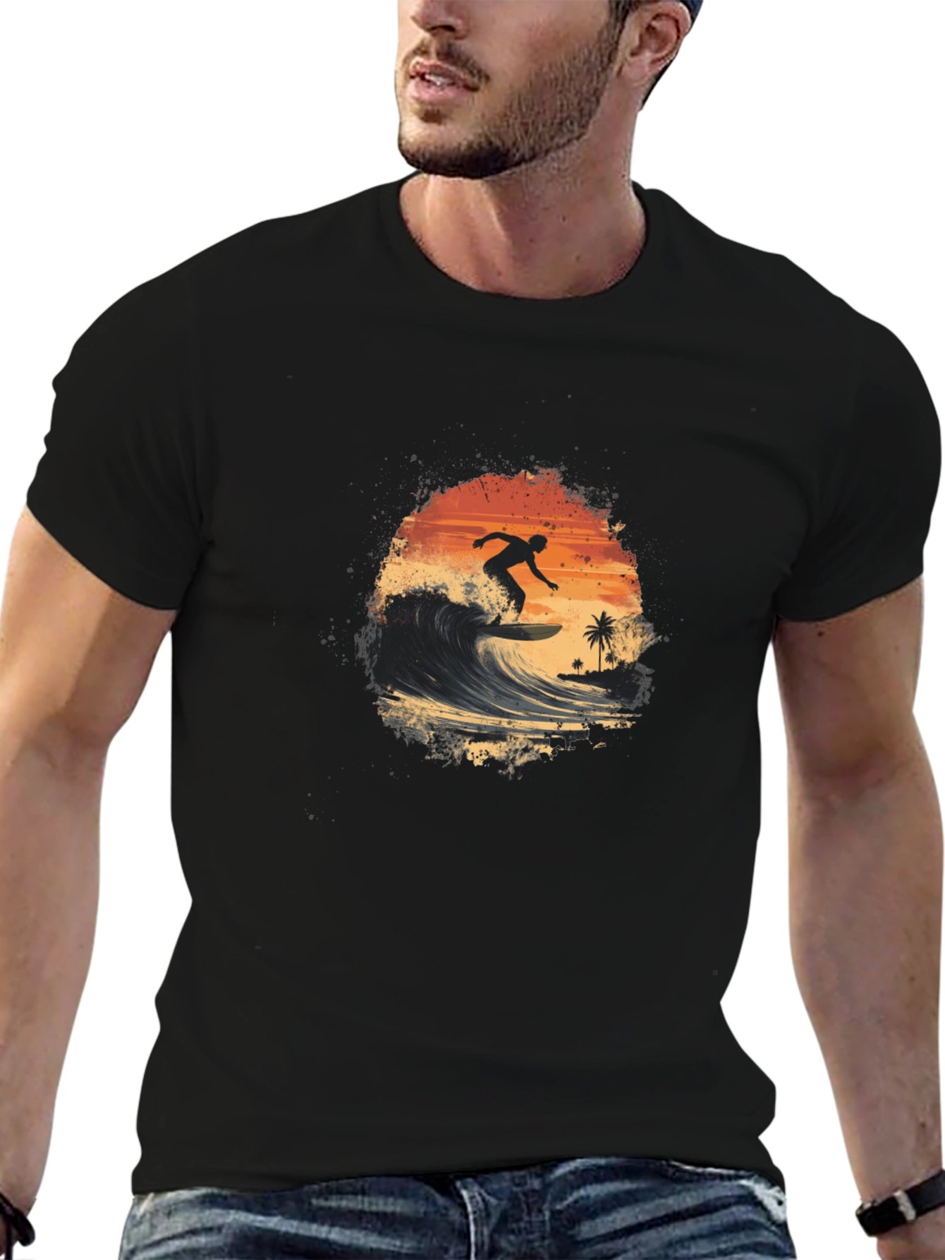 Surfer Silhouette Graphic Tee