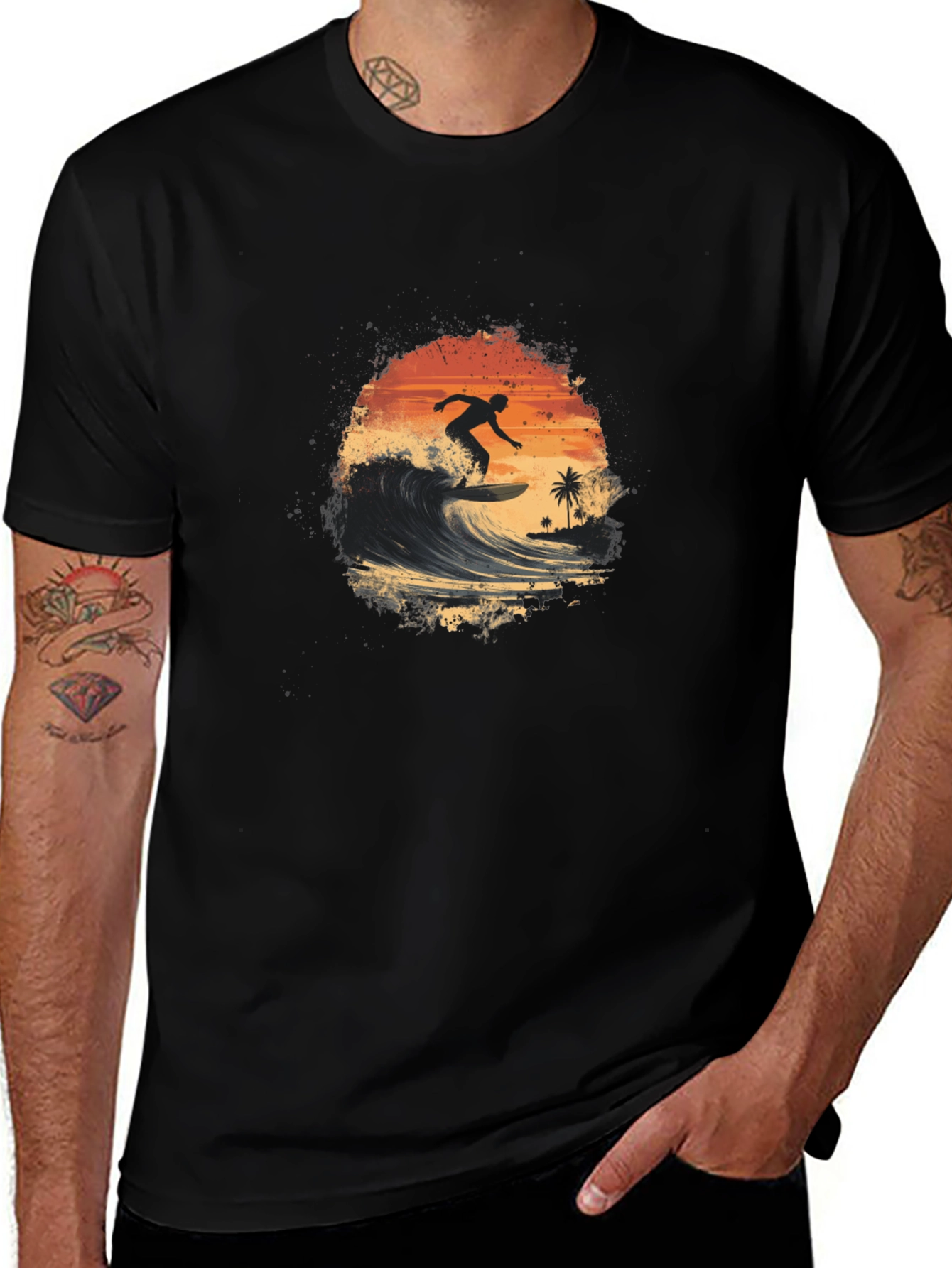 Surfer Silhouette Graphic Tee