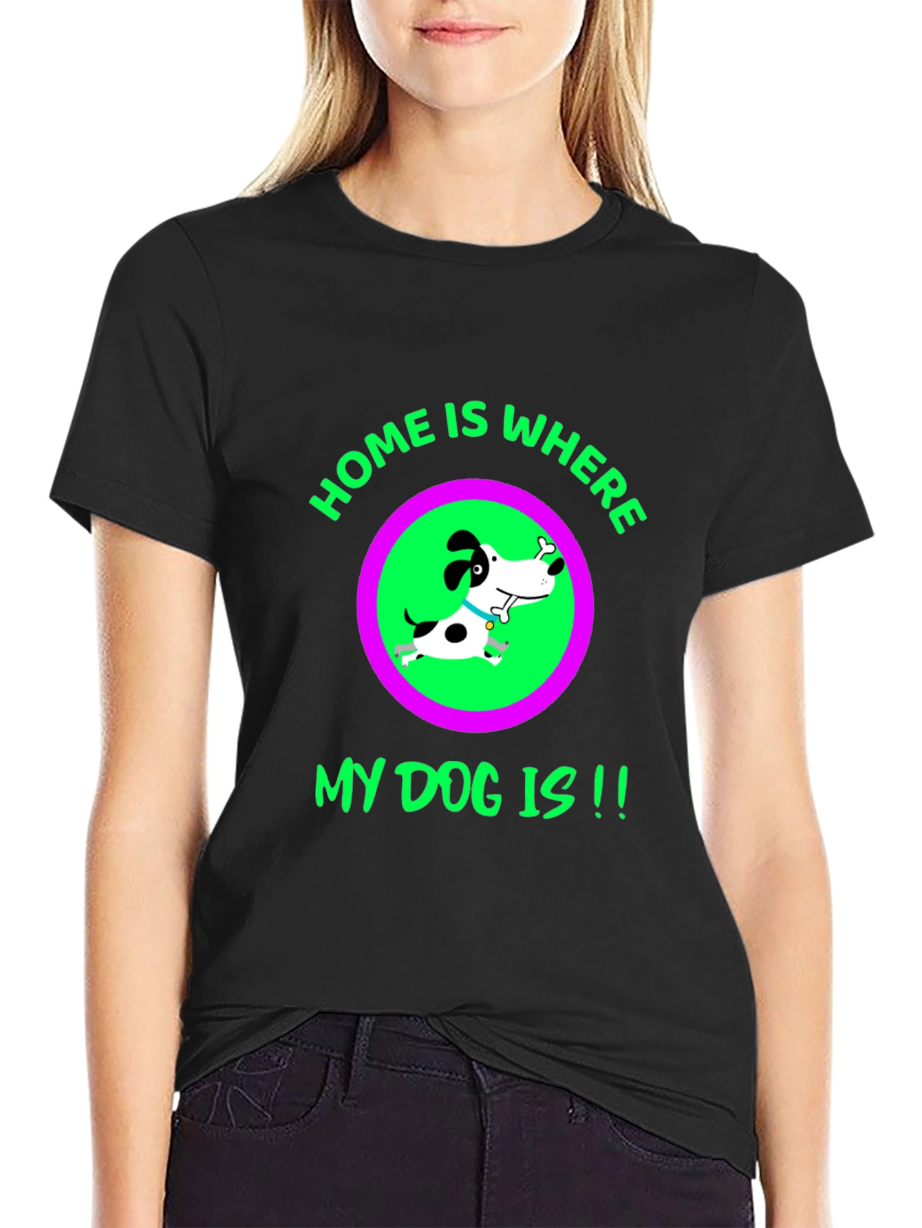 Home Is Where My Dog Is - Black T-Shirt