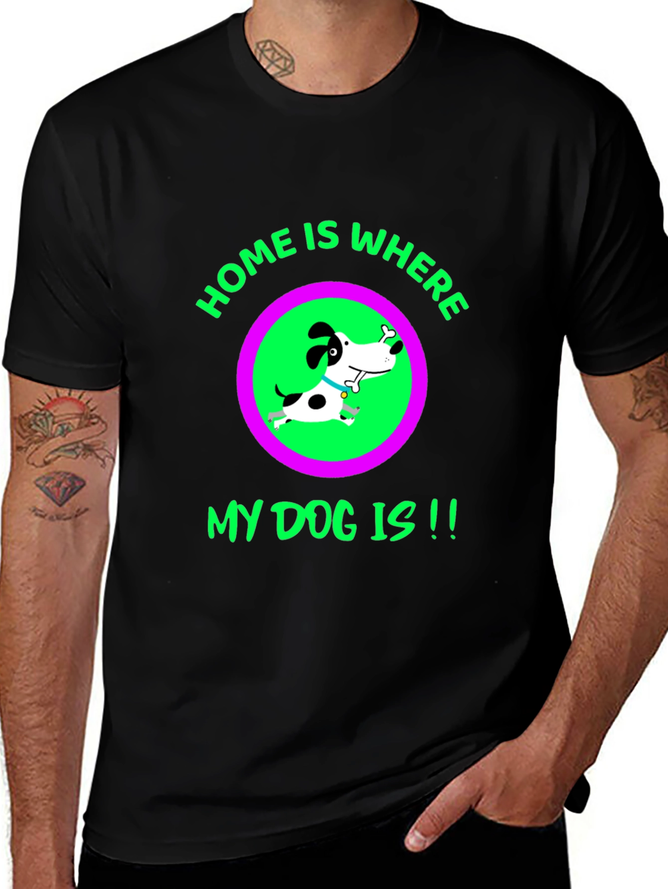 Home Is Where My Dog Is - Black T-Shirt