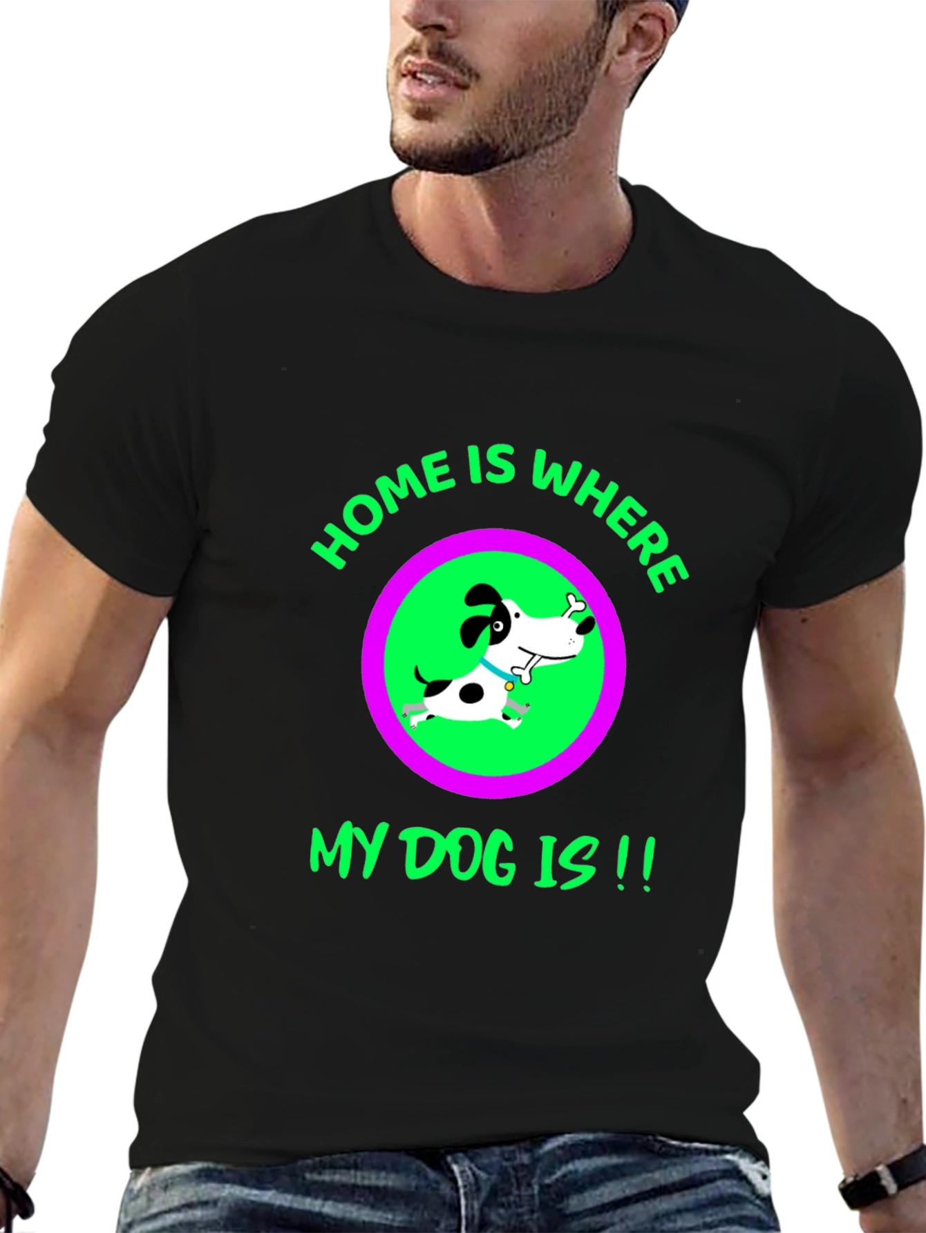 Home Is Where My Dog Is - Black T-Shirt