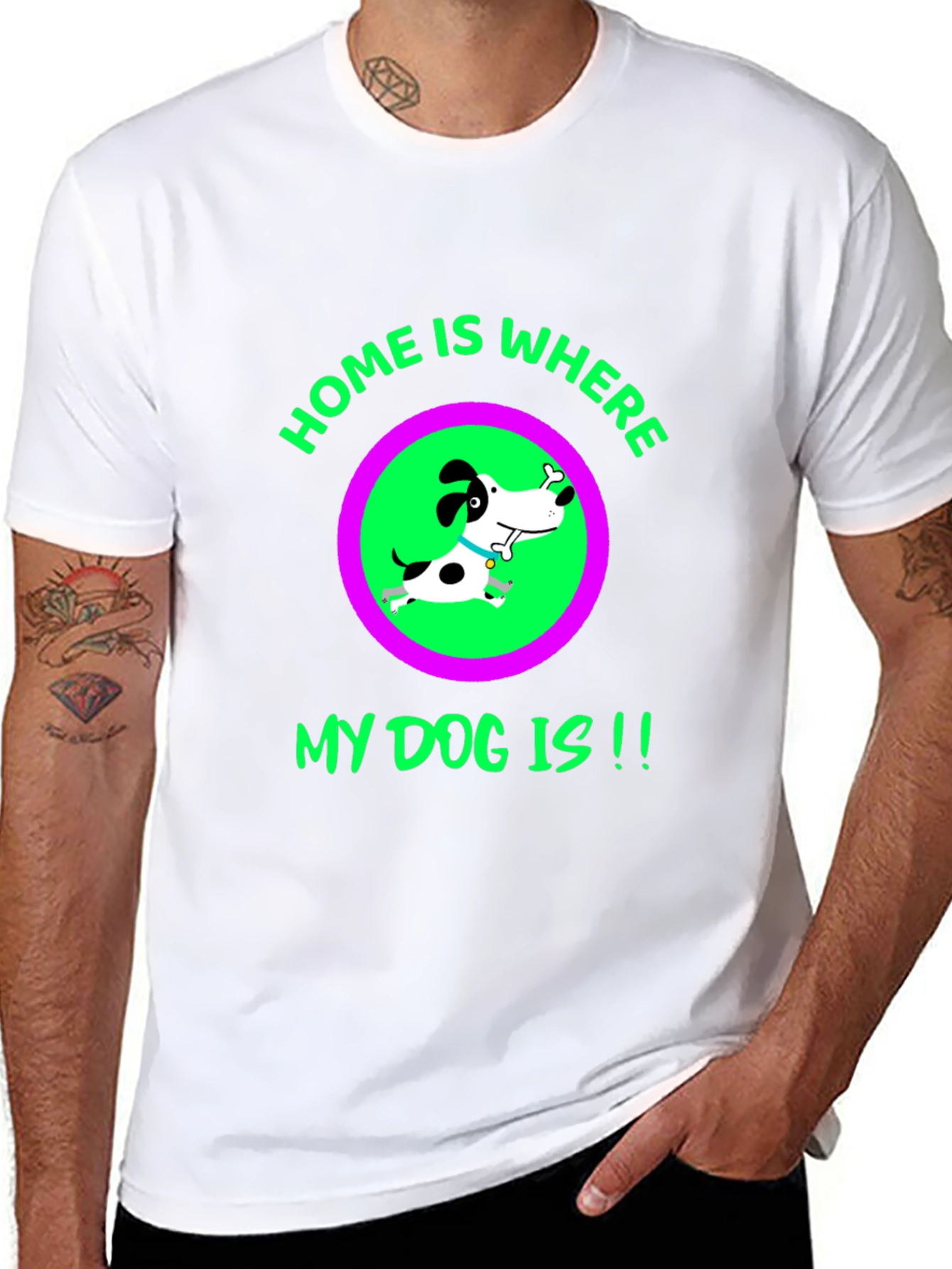 Home Is Where My Dog Is - Black T-Shirt