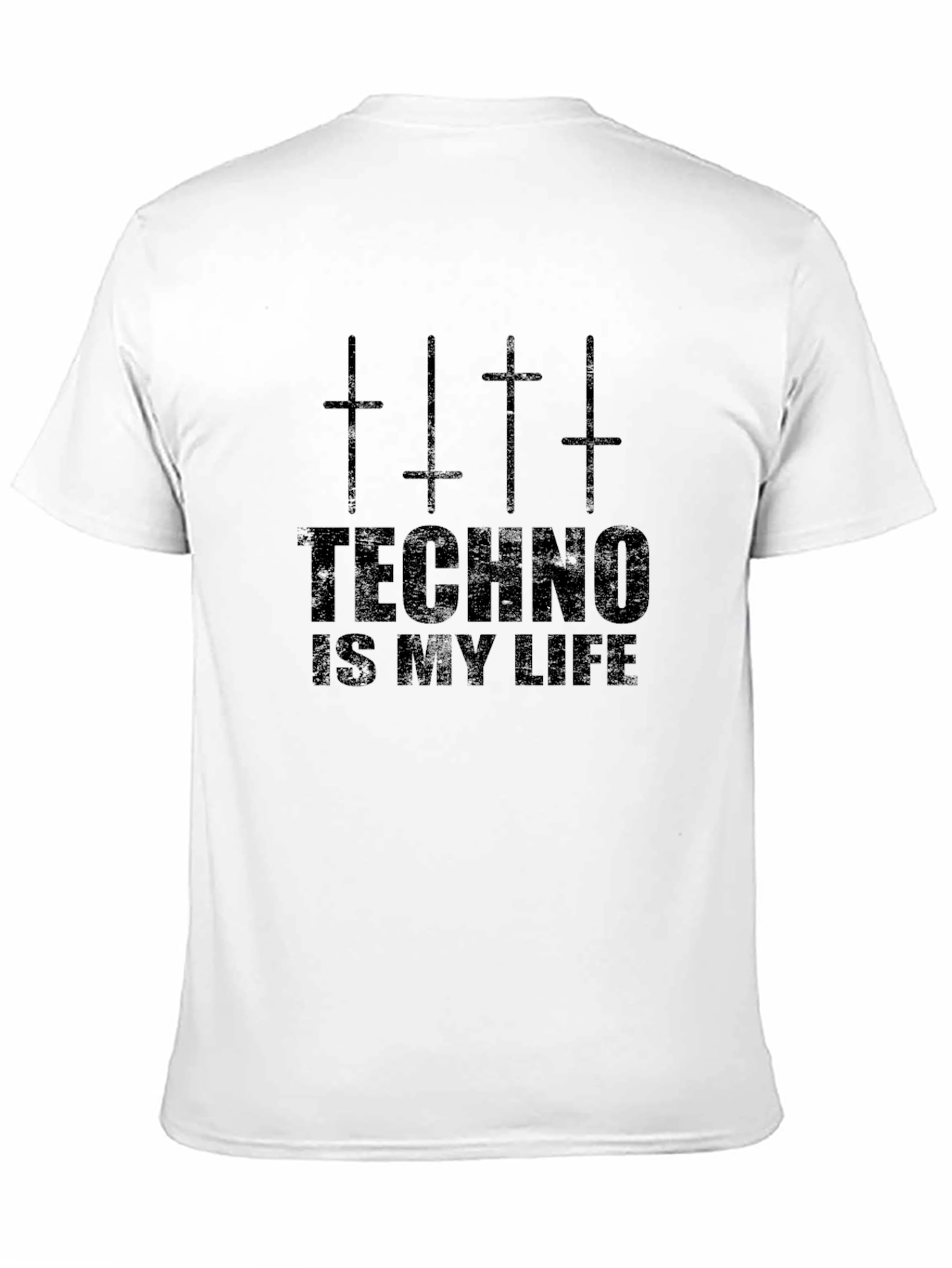 Techno Is My Life Black Graphic Tee