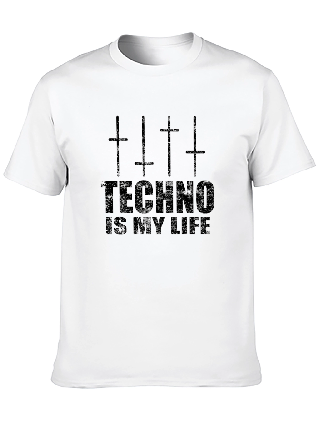 Techno Is My Life Black Graphic Tee