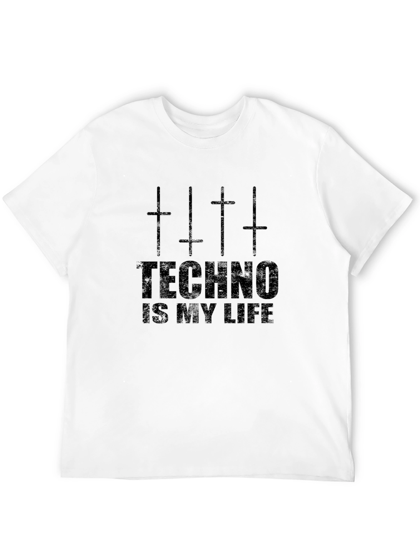 Techno Is My Life Black Graphic Tee