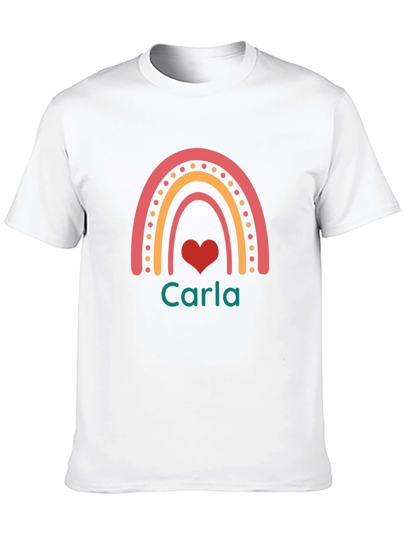 Carla Rainbow Heart T-Shirt - Black Crew Neck Tee