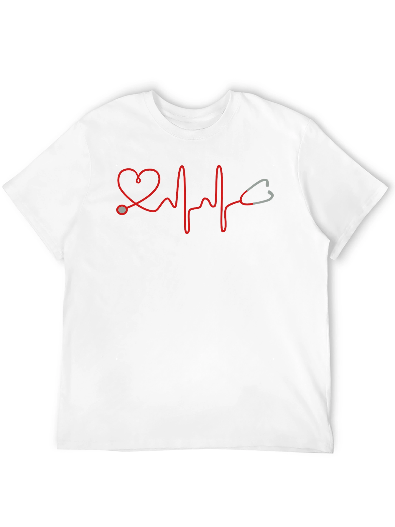 Heartbeat Stethoscope Graphic Tee - Medical Design
