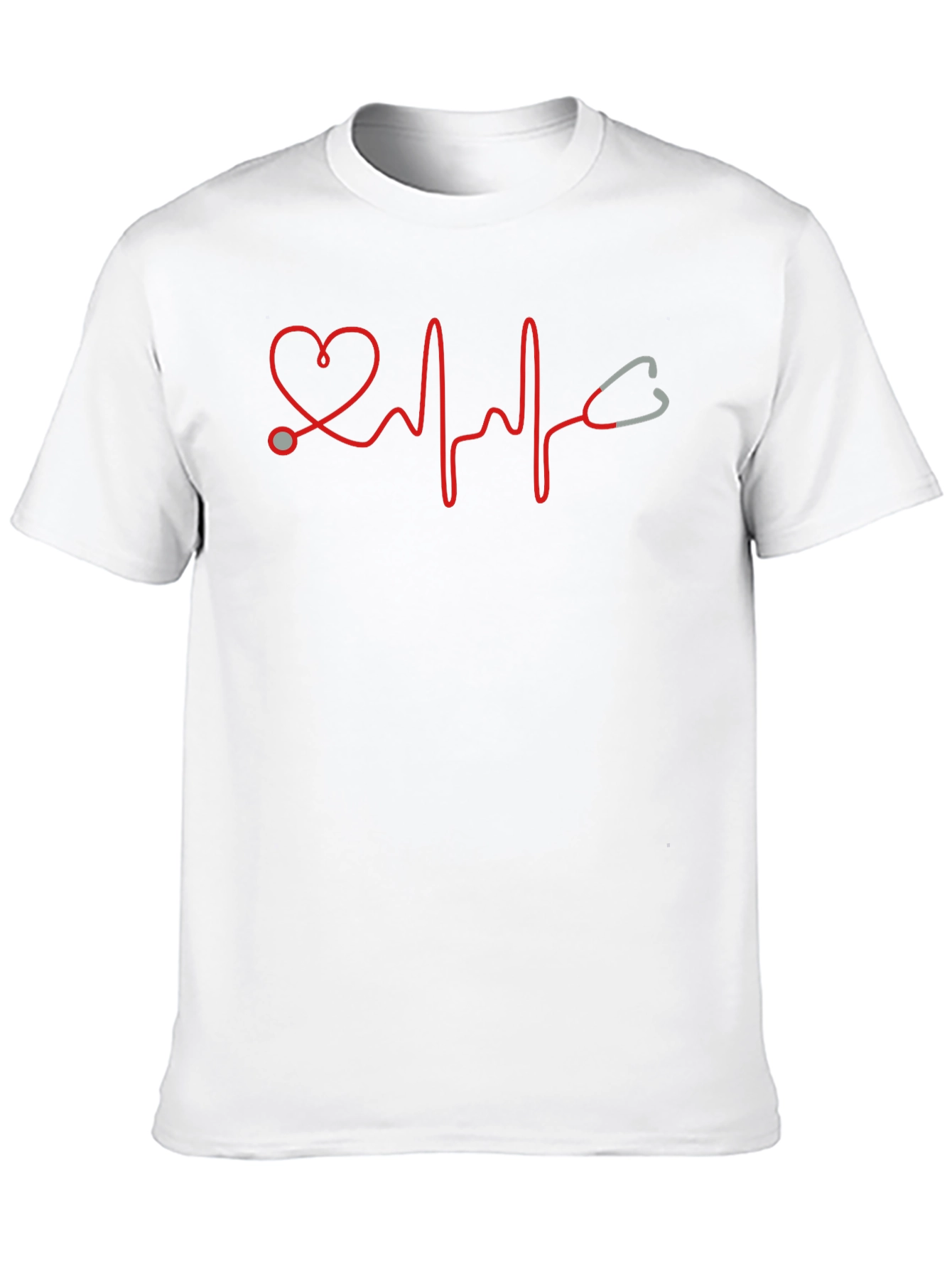 Heartbeat Stethoscope Graphic Tee - Medical Design