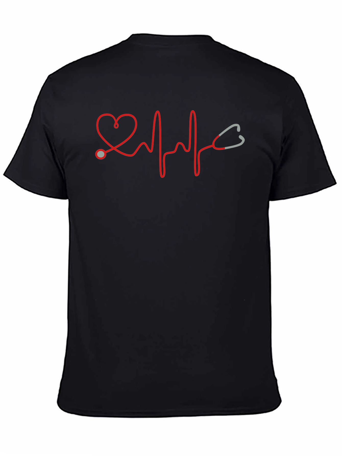 Heartbeat Stethoscope Graphic Tee - Medical Design