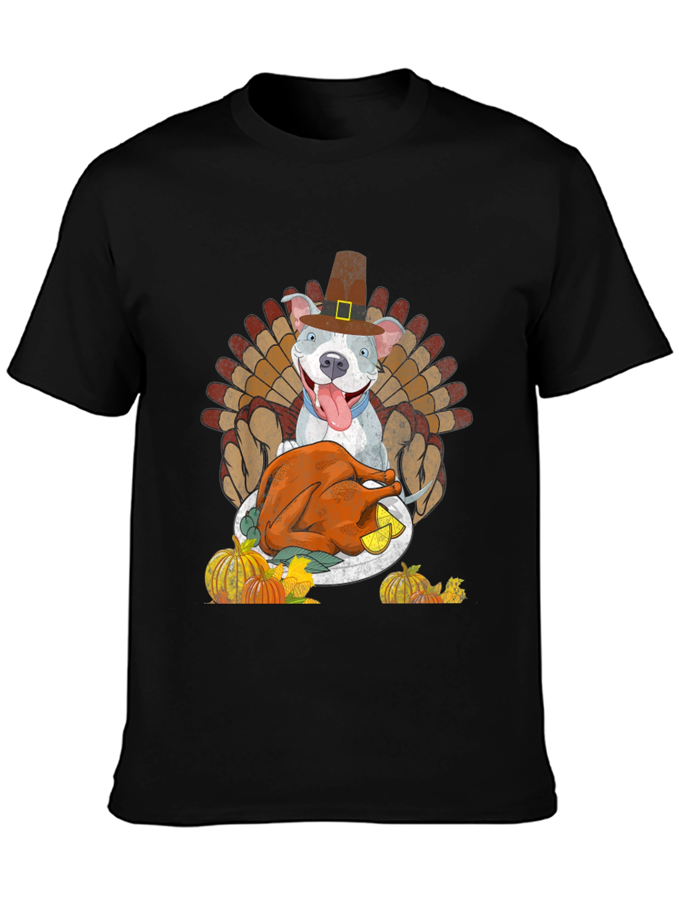 Thanksgiving Dog Pilgrim Turkey Dinner T-Shirt