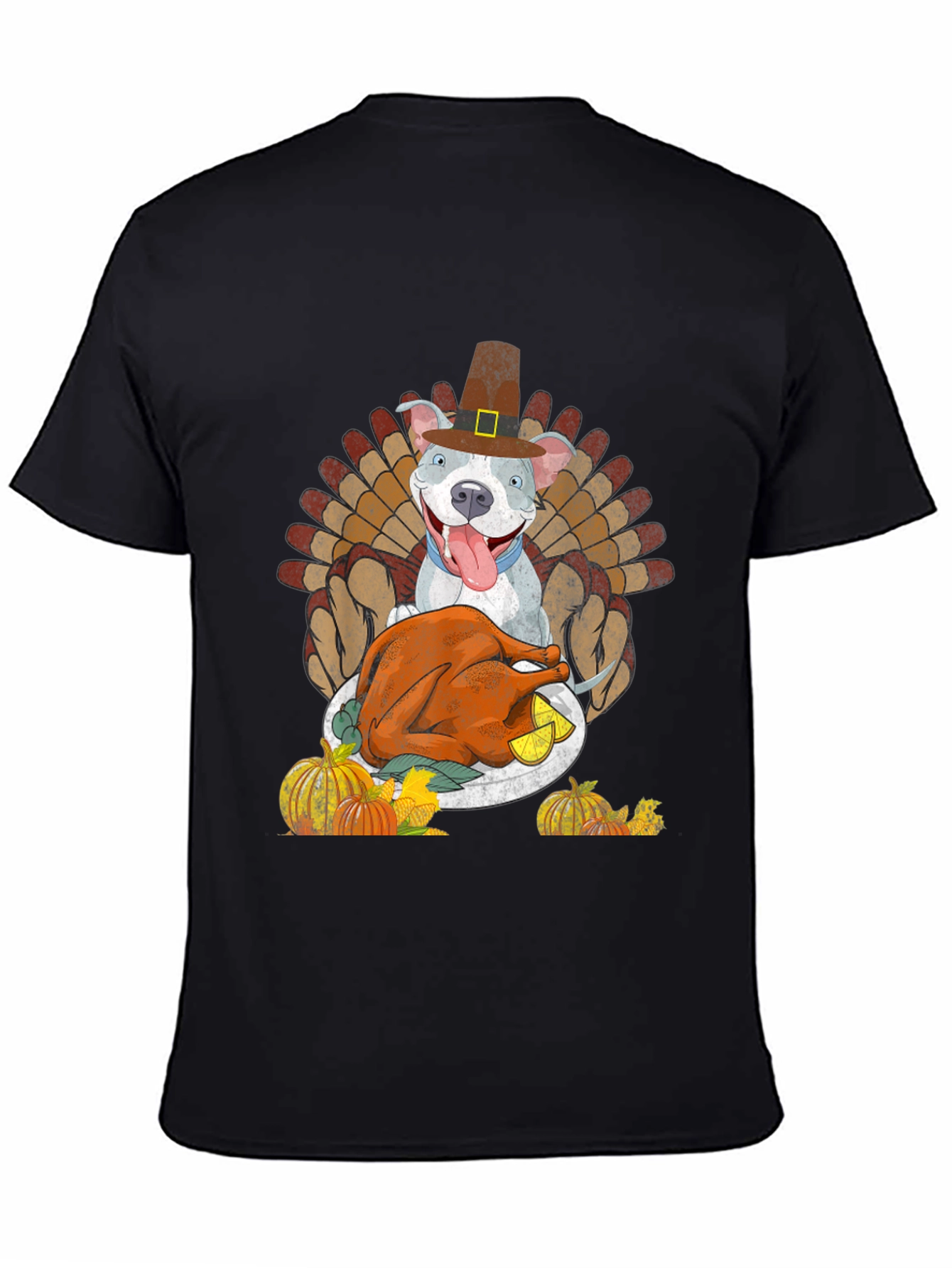 Thanksgiving Dog Pilgrim Turkey Dinner T-Shirt