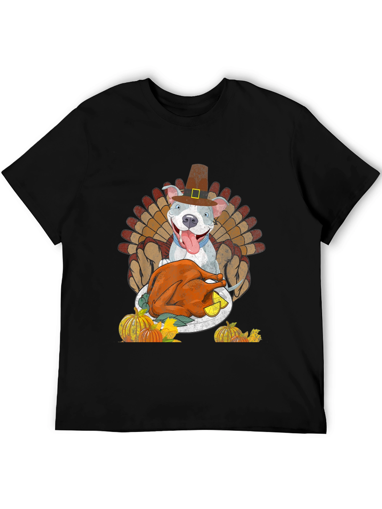 Thanksgiving Dog Pilgrim Turkey Dinner T-Shirt