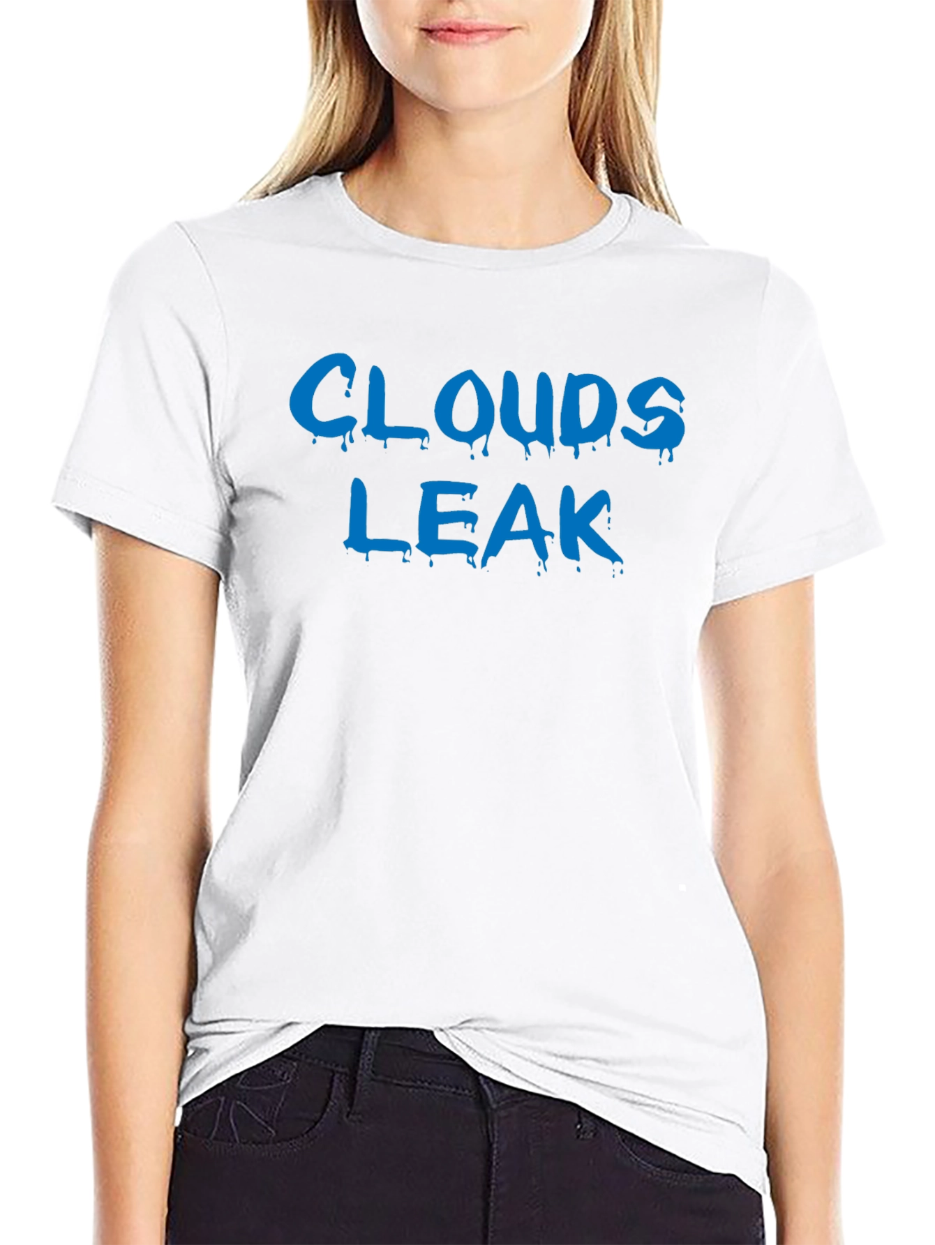 Clouds Leak Black Graphic T-Shirt