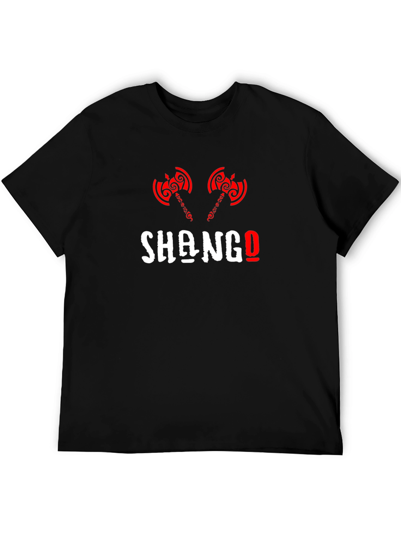 Shango T-Shirt Axe Design Black Cotton Tee