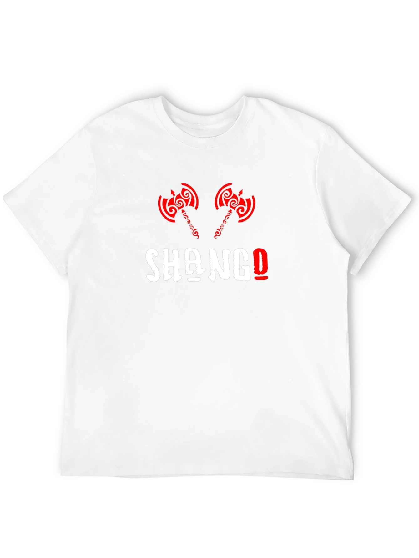Shango T-Shirt Axe Design Black Cotton Tee