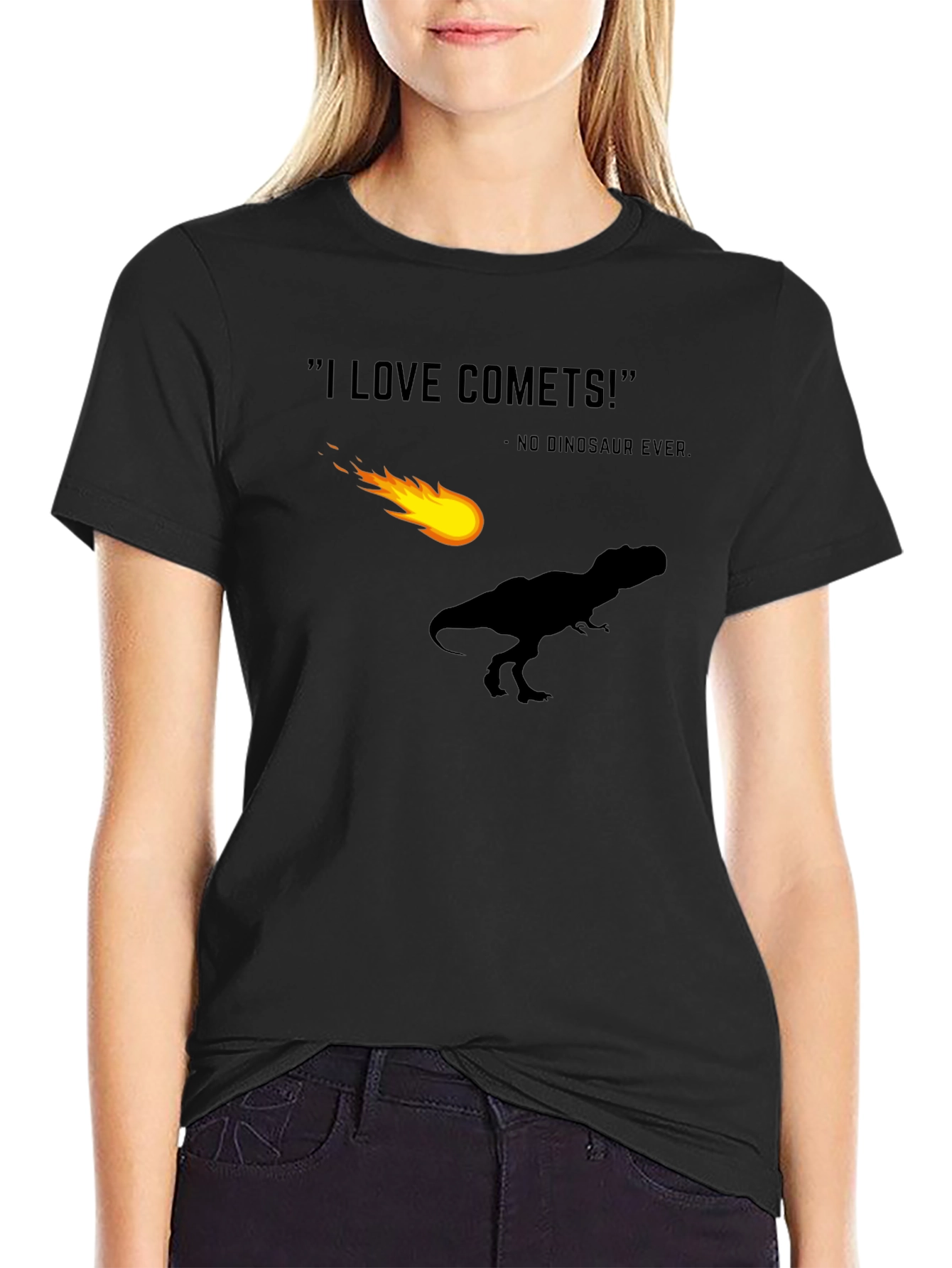 I Love Comets! Funny Dinosaur T-Shirt