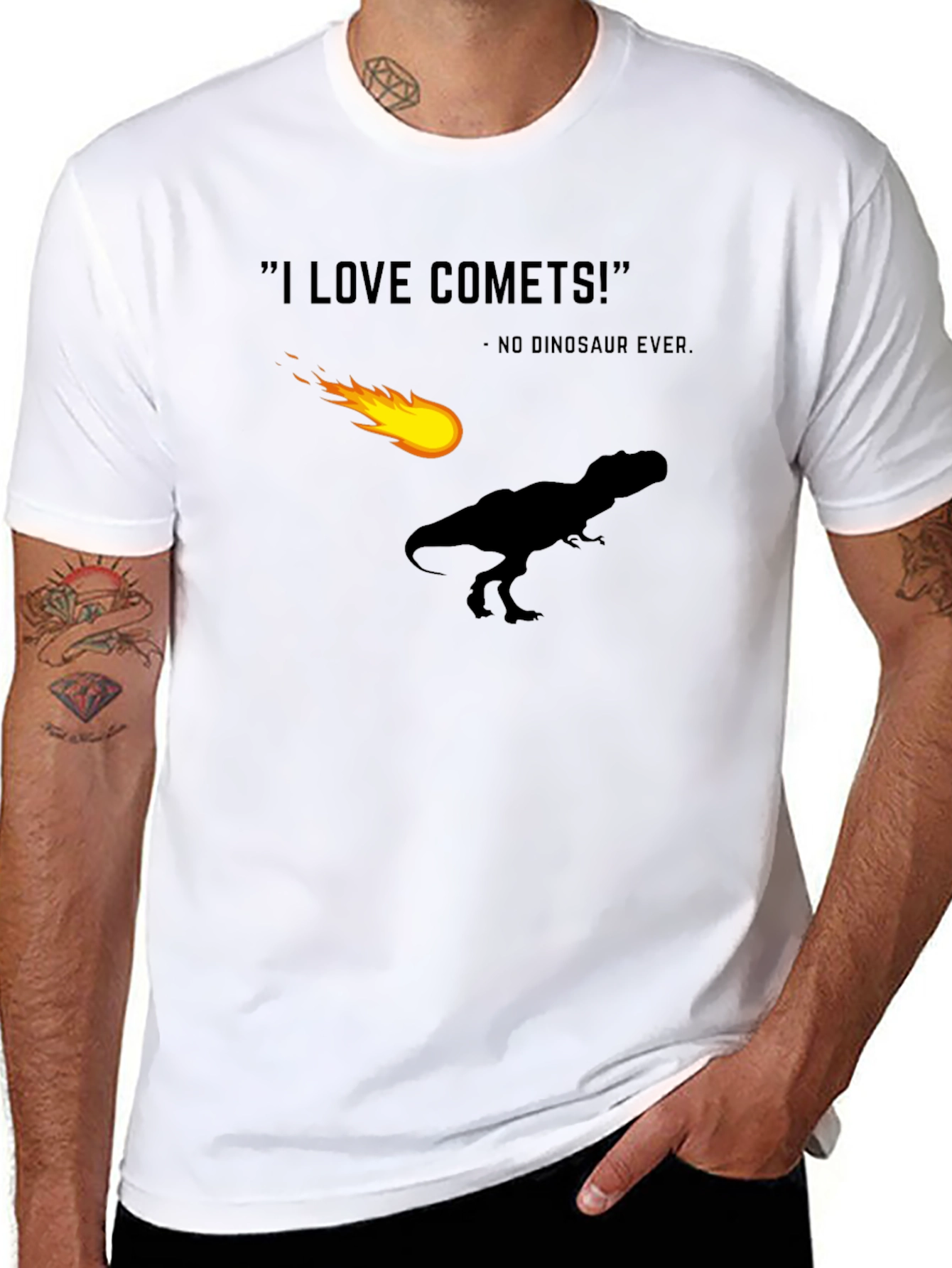 I Love Comets! Funny Dinosaur T-Shirt