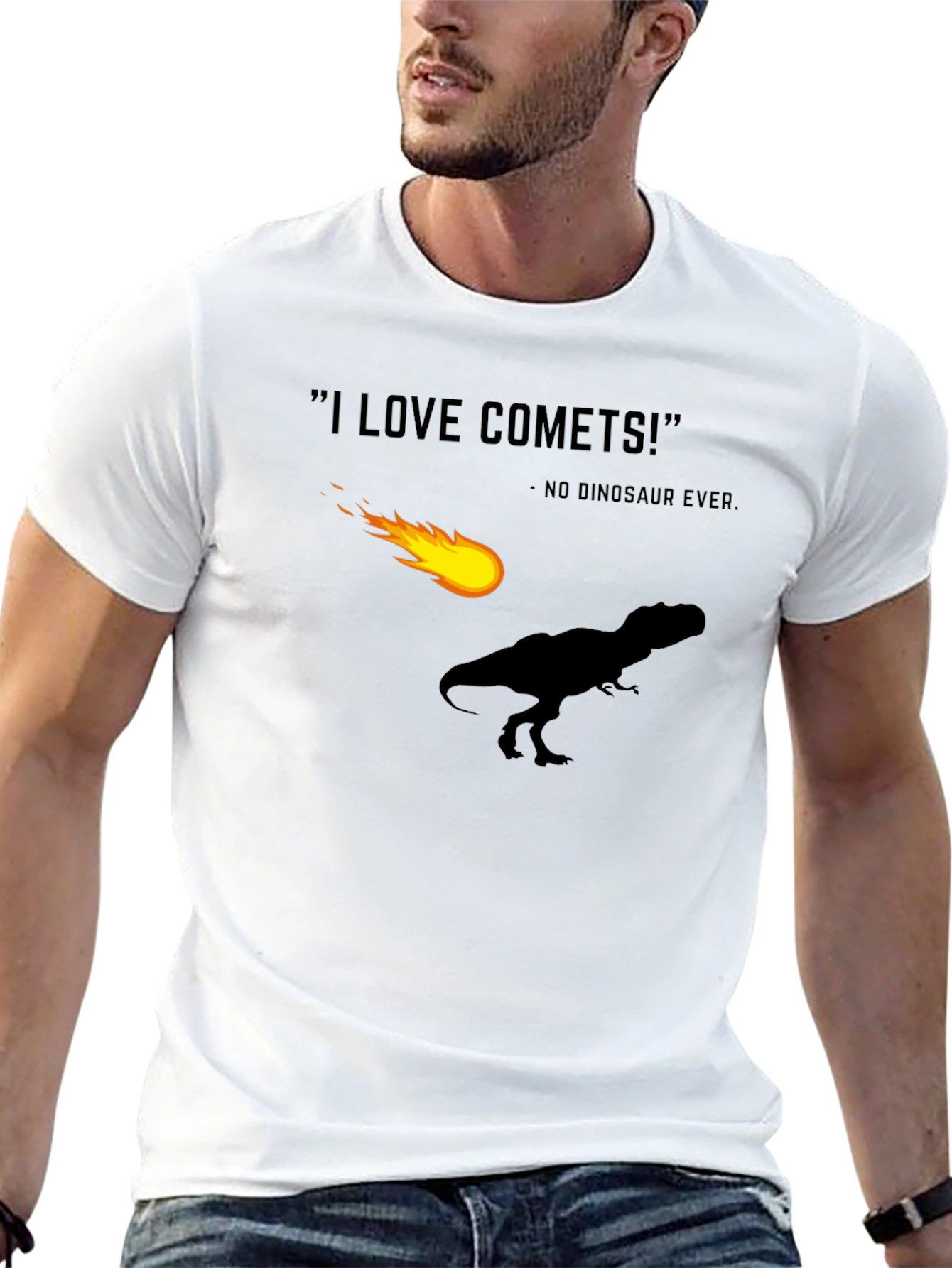 I Love Comets! Funny Dinosaur T-Shirt