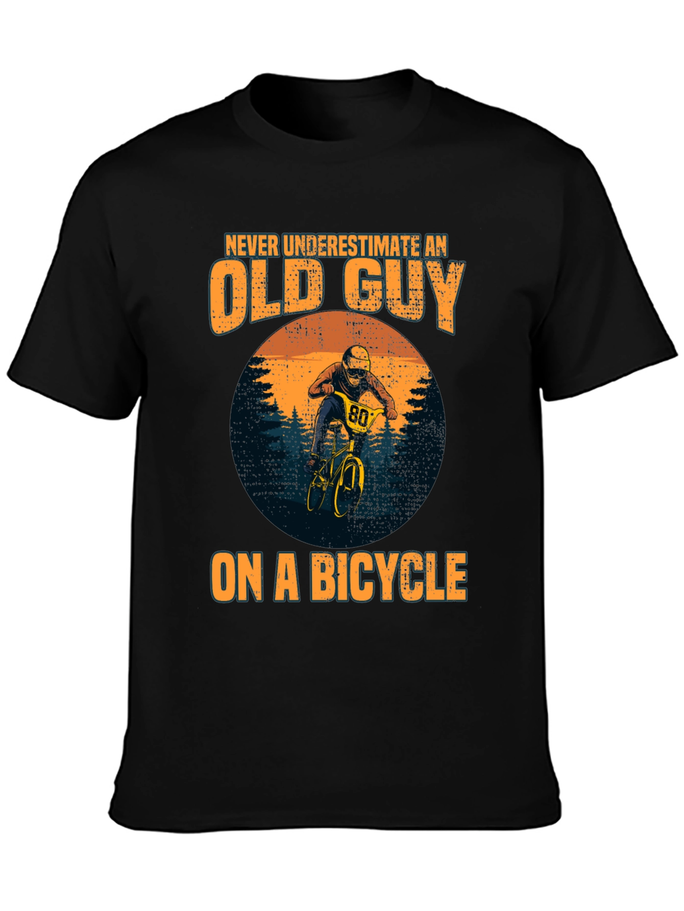 Old Guy on a Bicycle Graphic Tee