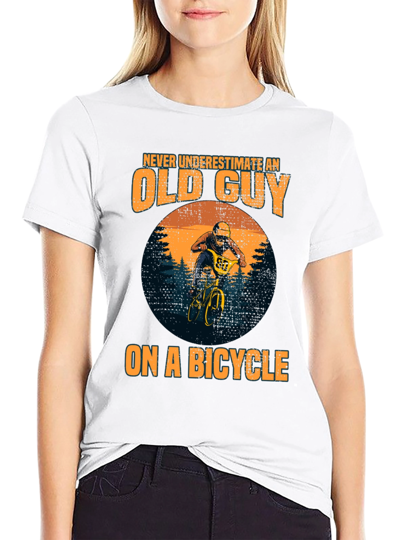 Old Guy on a Bicycle Graphic Tee