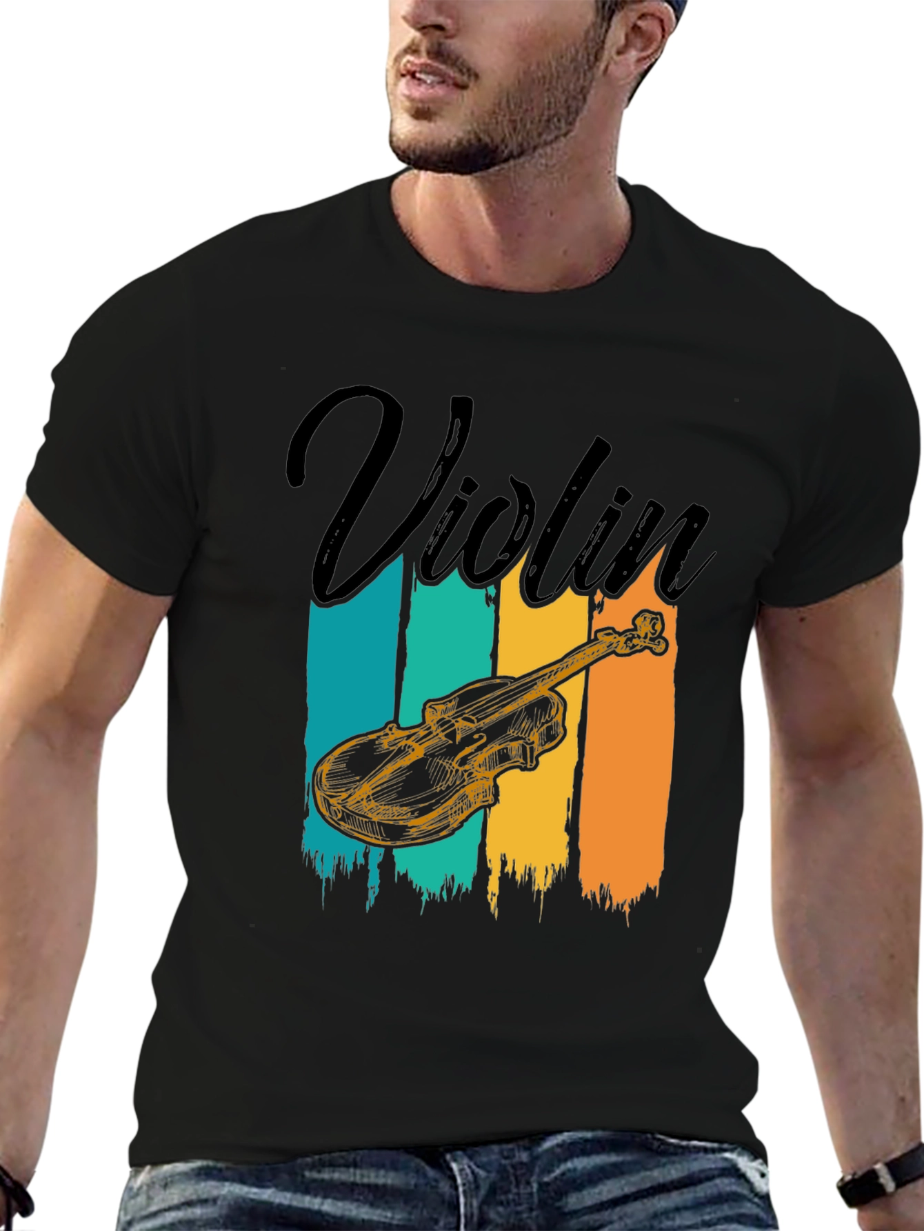 Violin Graphic T-Shirt: Retro Music Lover Tee