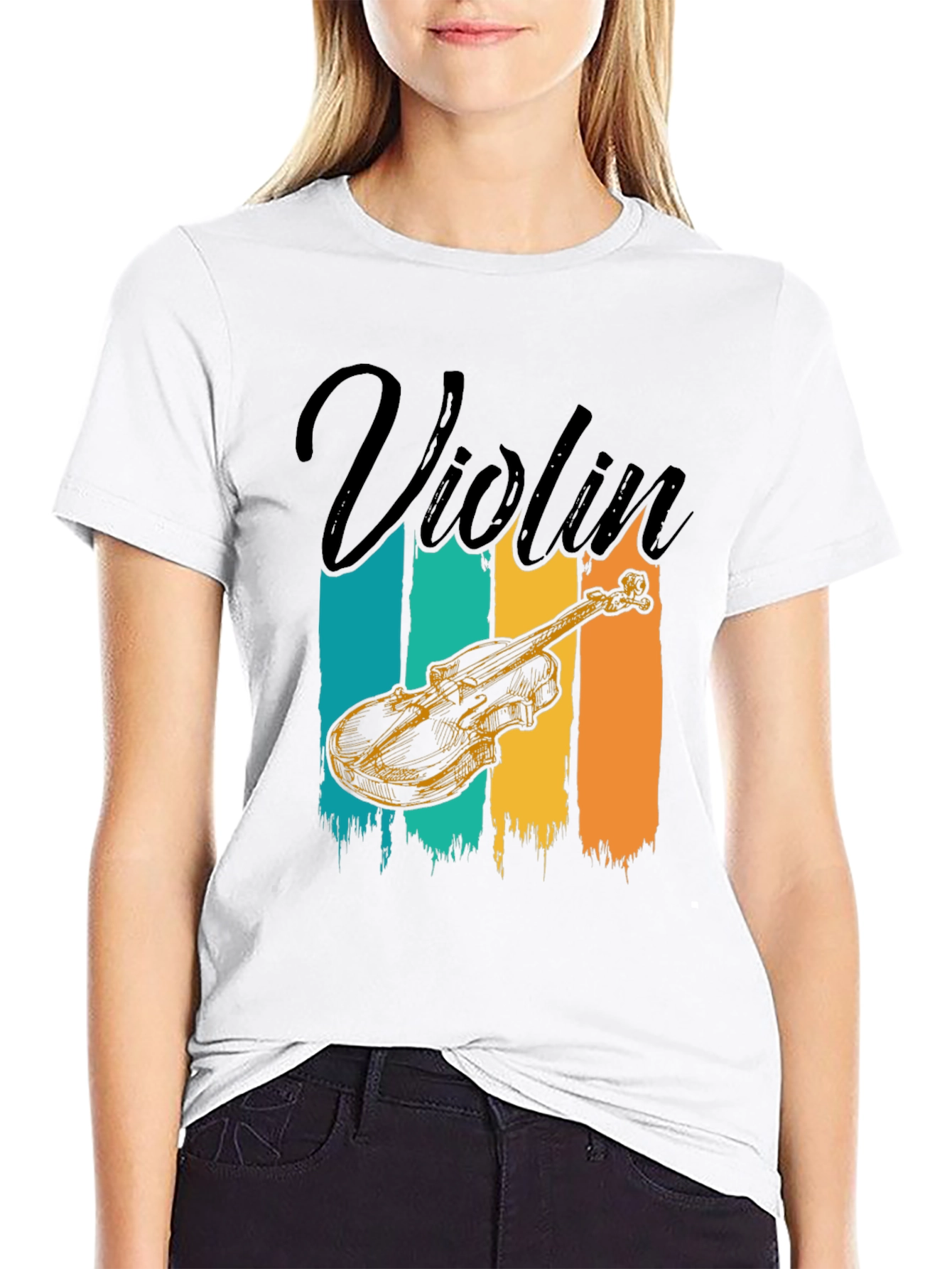 Violin Graphic T-Shirt: Retro Music Lover Tee