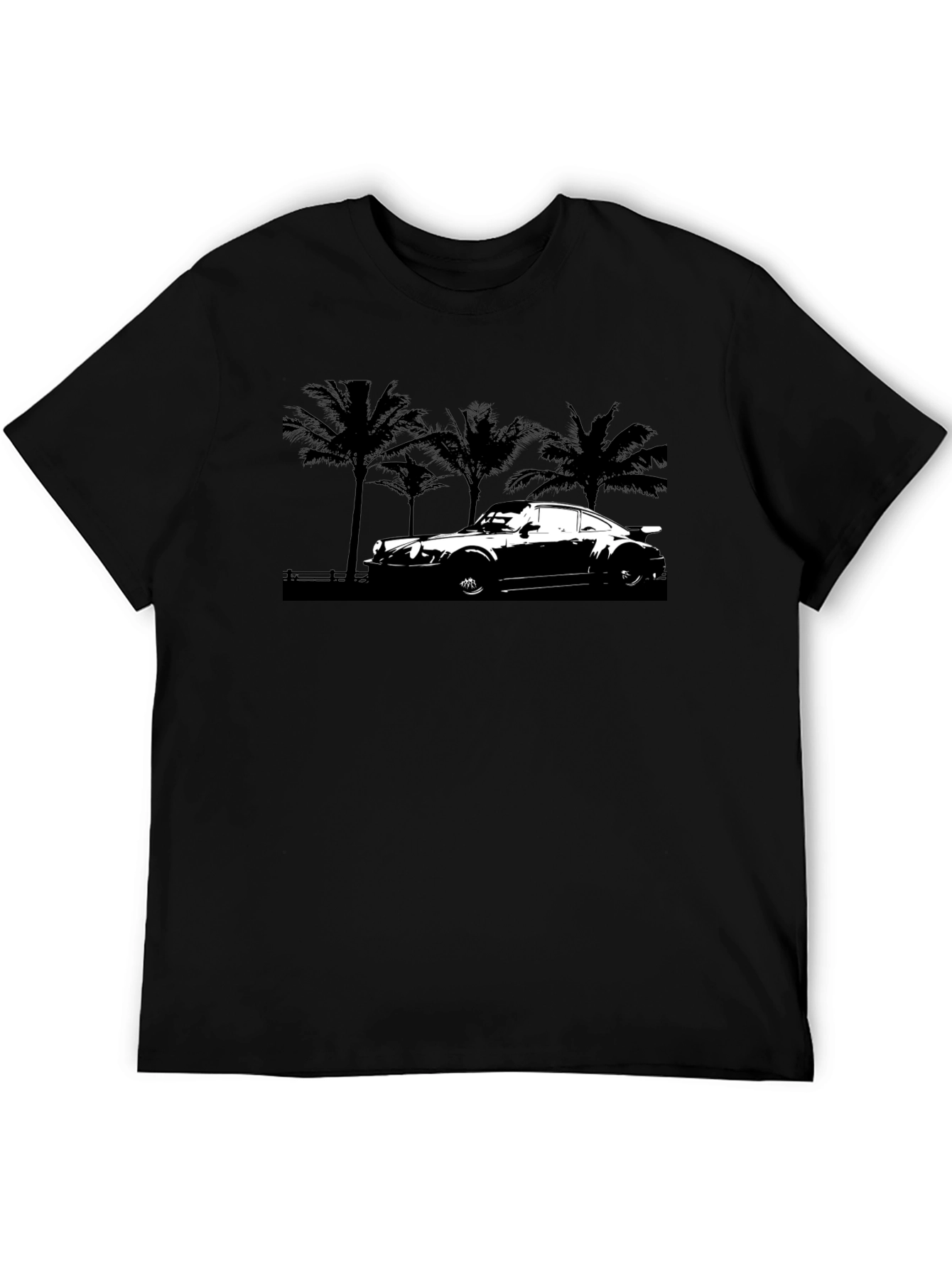 Porsche Palm Tree Black T-Shirt
