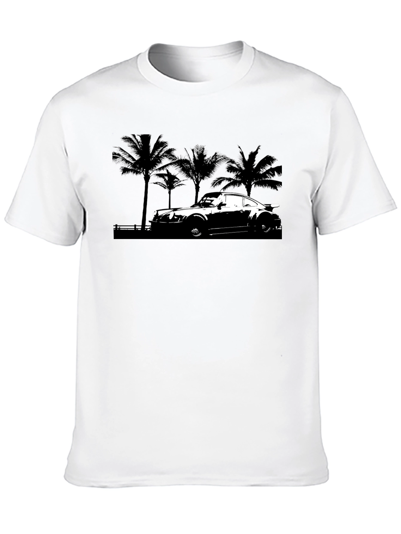 Porsche Palm Tree Black T-Shirt