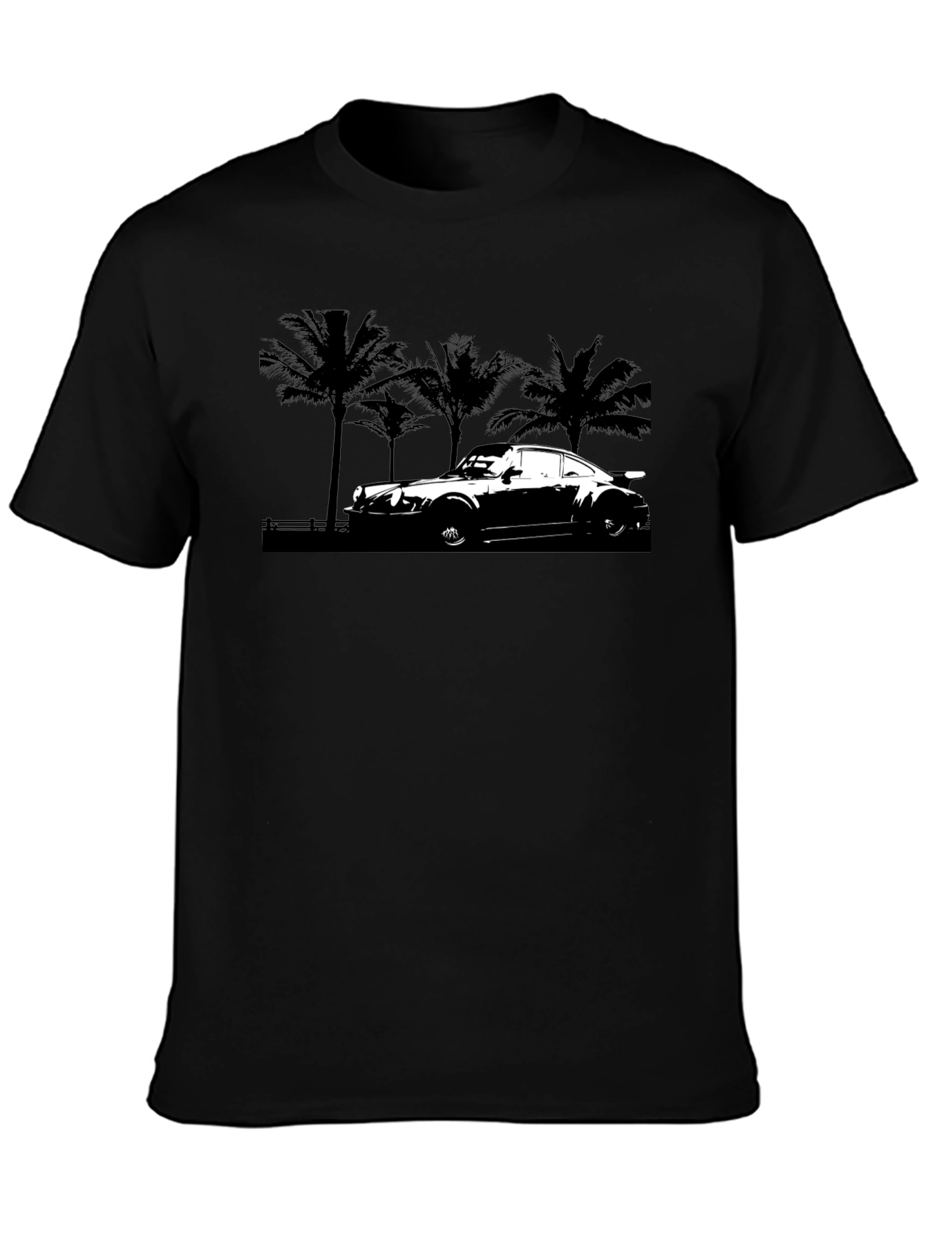 Porsche Palm Tree Black T-Shirt
