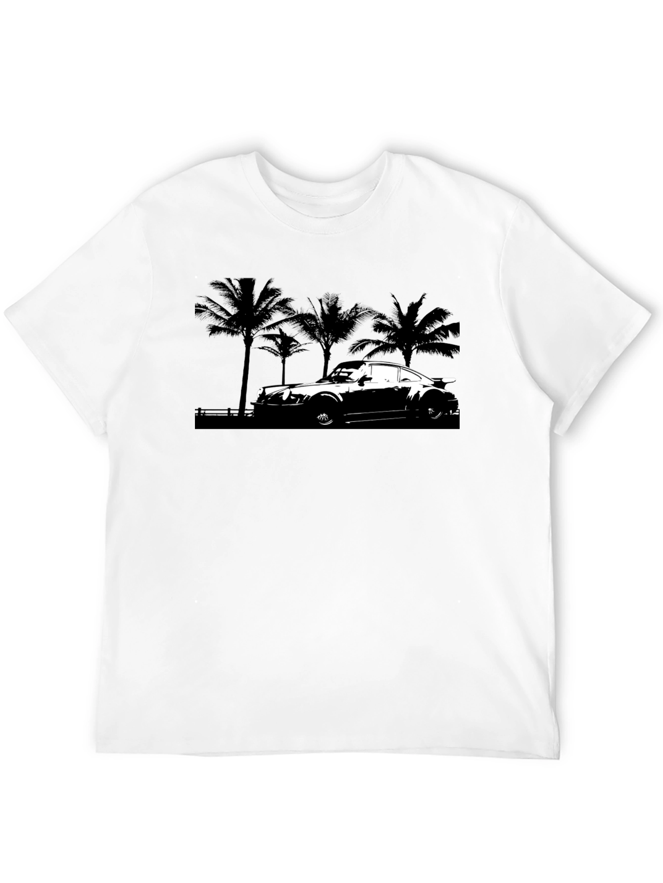 Porsche Palm Tree Black T-Shirt