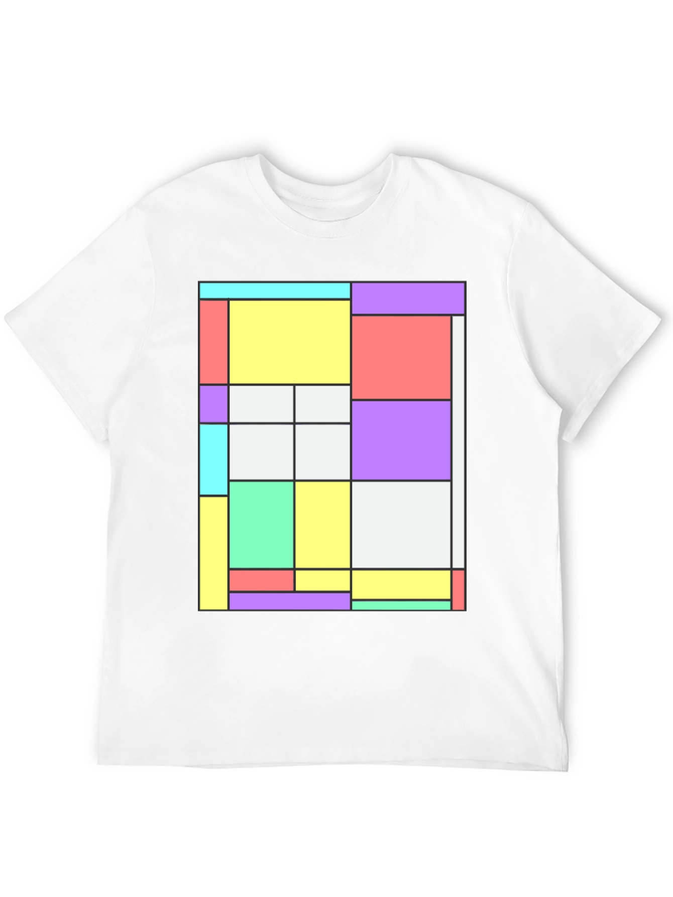 Modern Art Graphic Tee - Mondrian Style T-Shirt