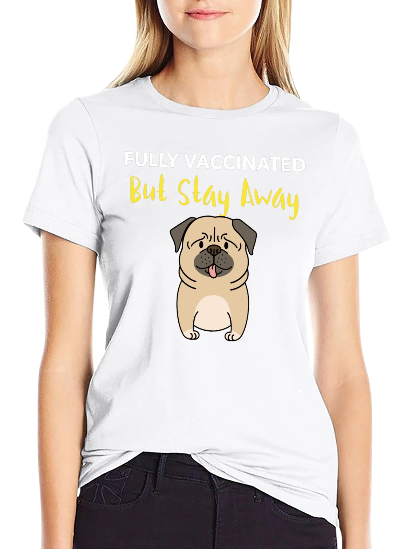 Fully Vaccinated Pug Graphic Tee