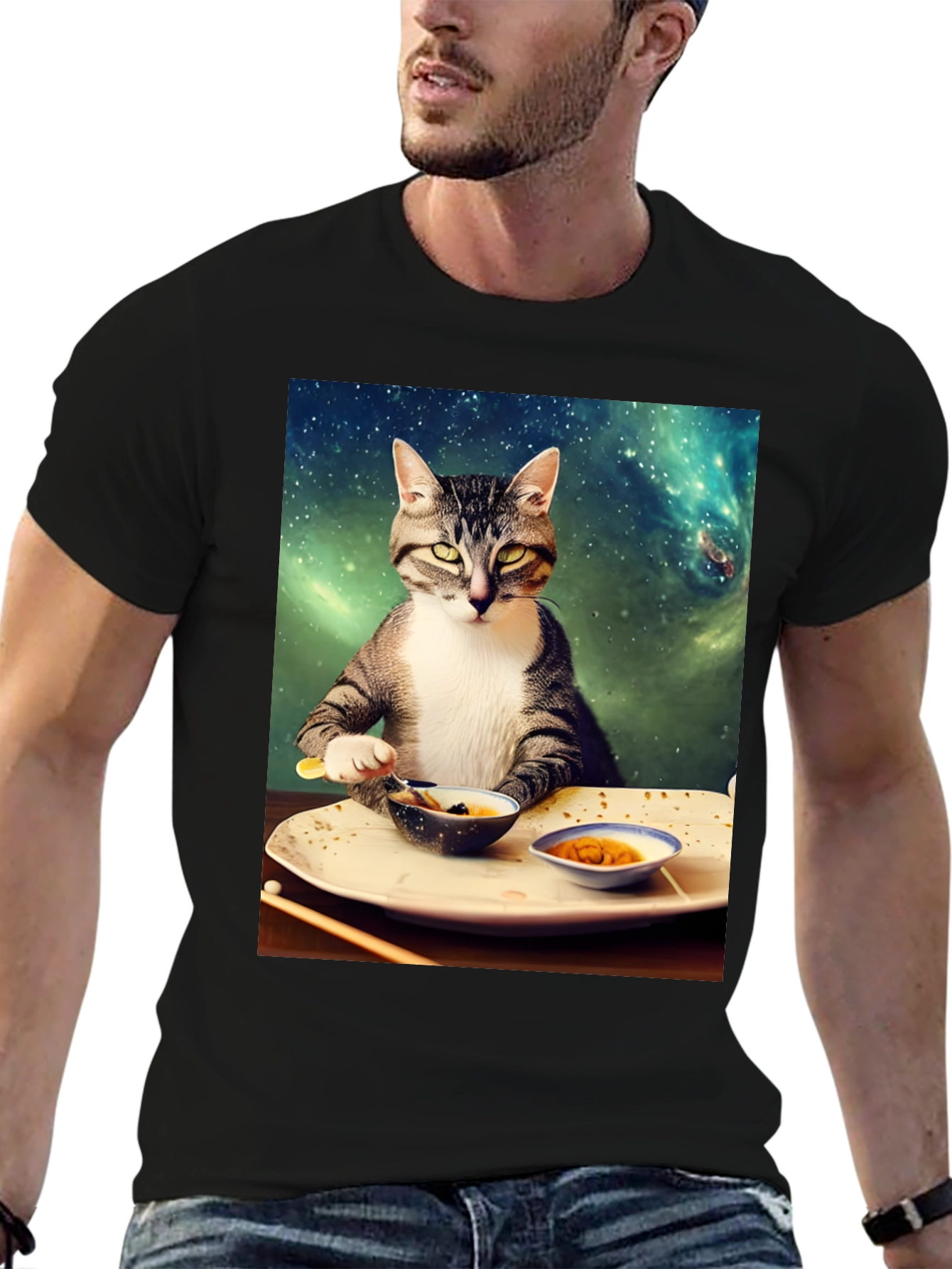 Cosmic Cat Sushi T-Shirt