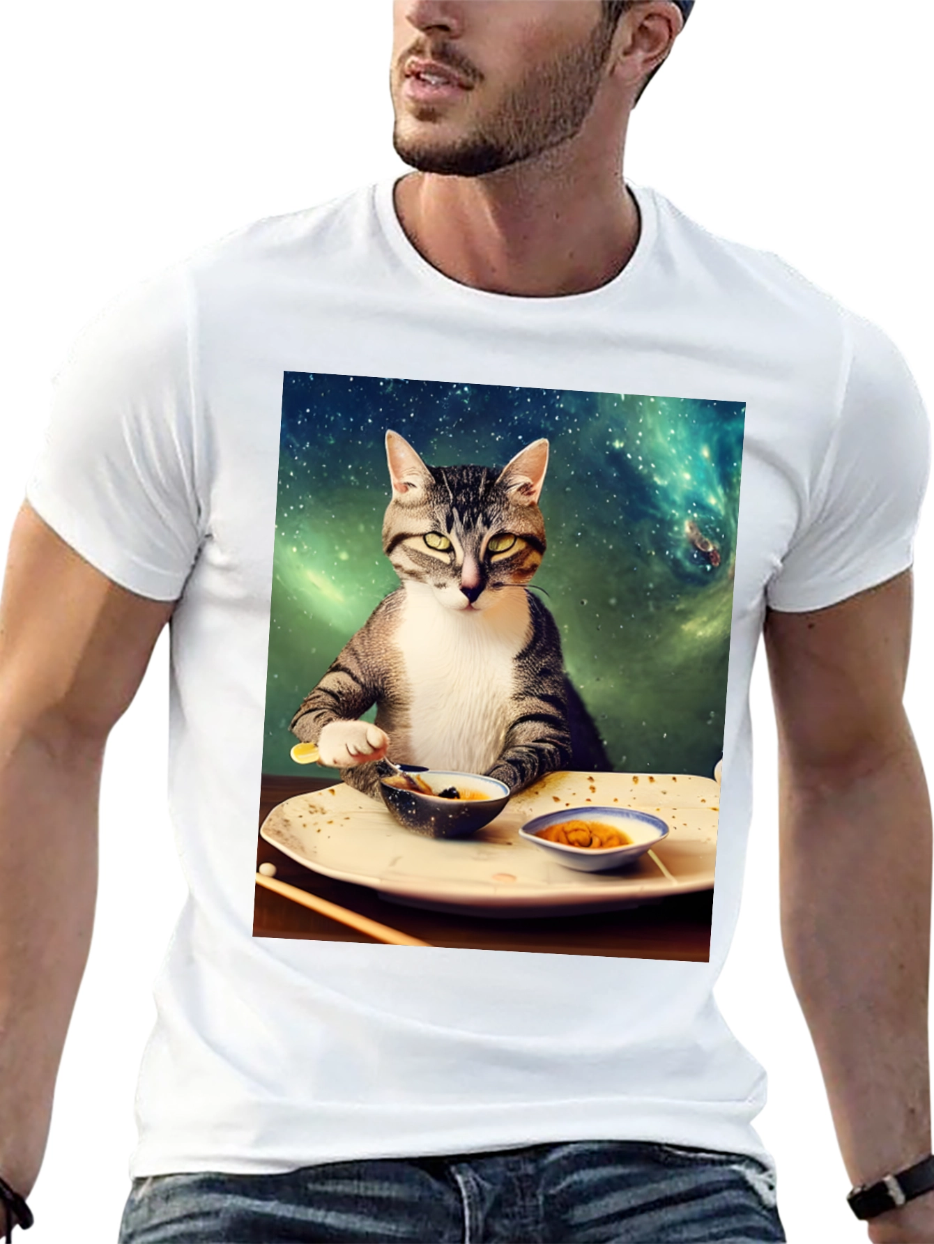 Cosmic Cat Sushi T-Shirt