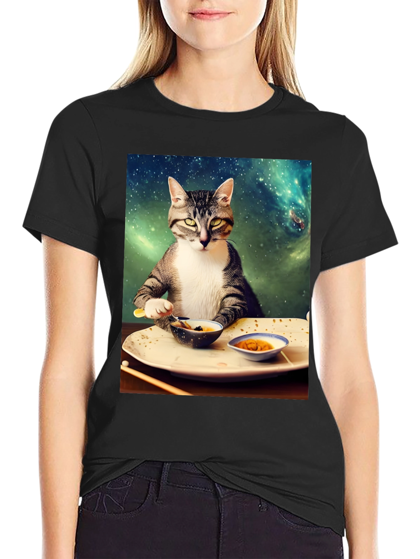 Cosmic Cat Sushi T-Shirt