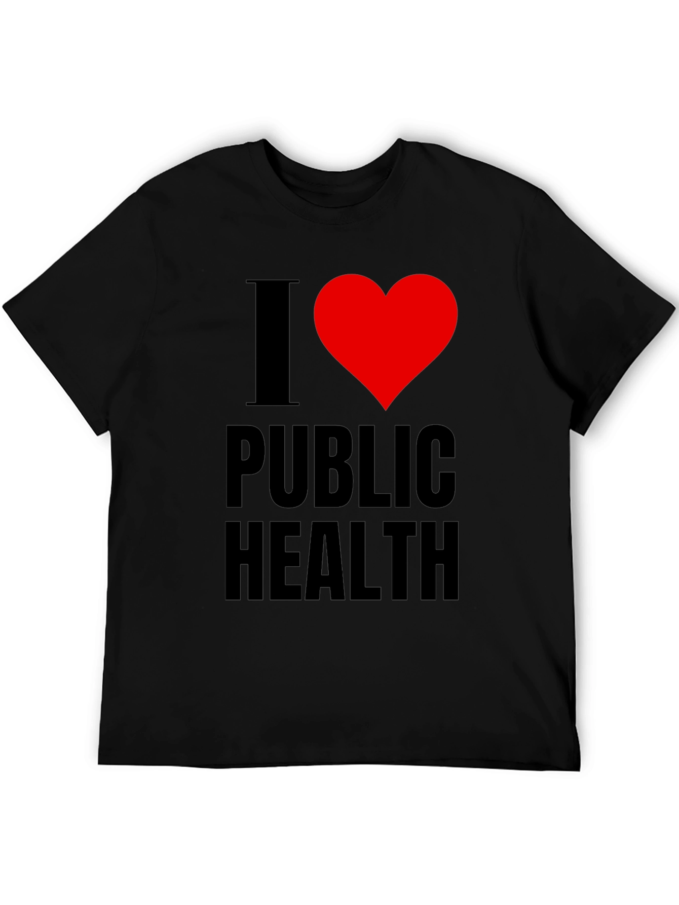 I Heart Public Health T-Shirt - Black Cotton Tee