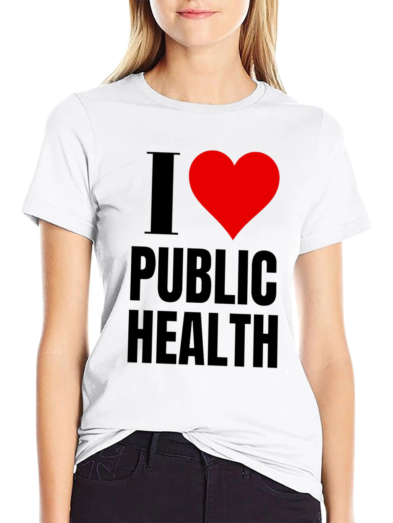 I Heart Public Health T-Shirt - Black Cotton Tee