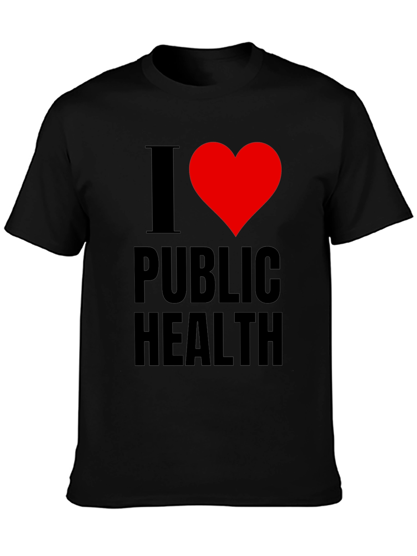 I Heart Public Health T-Shirt - Black Cotton Tee