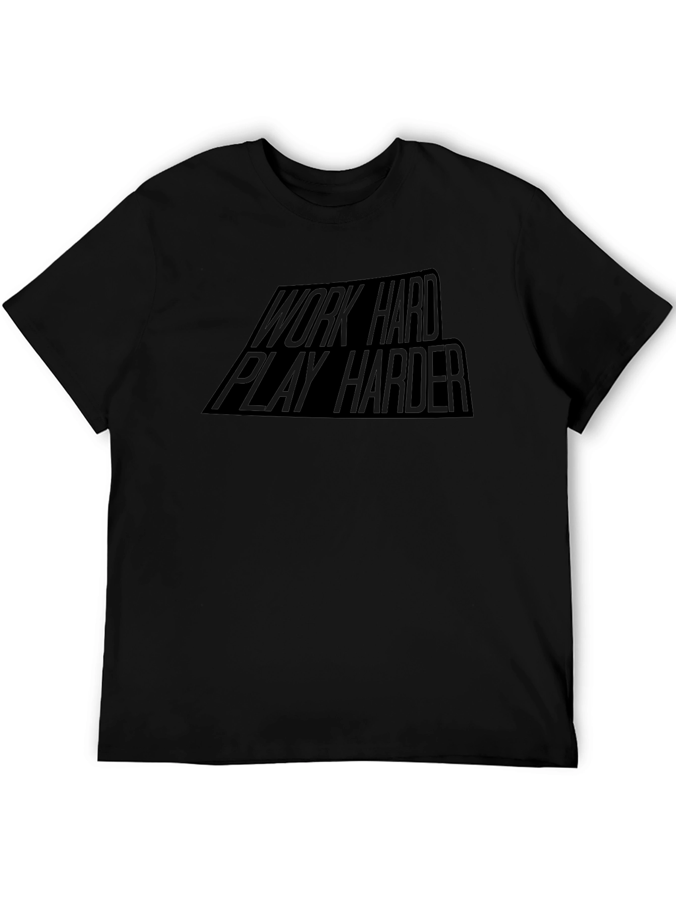 Work Hard Play Harder Black Graphic Tee