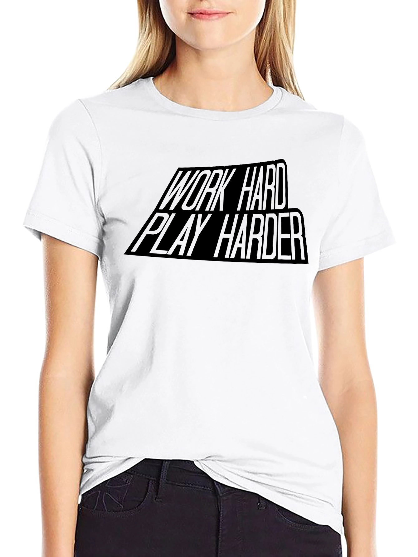 Work Hard Play Harder Black Graphic Tee