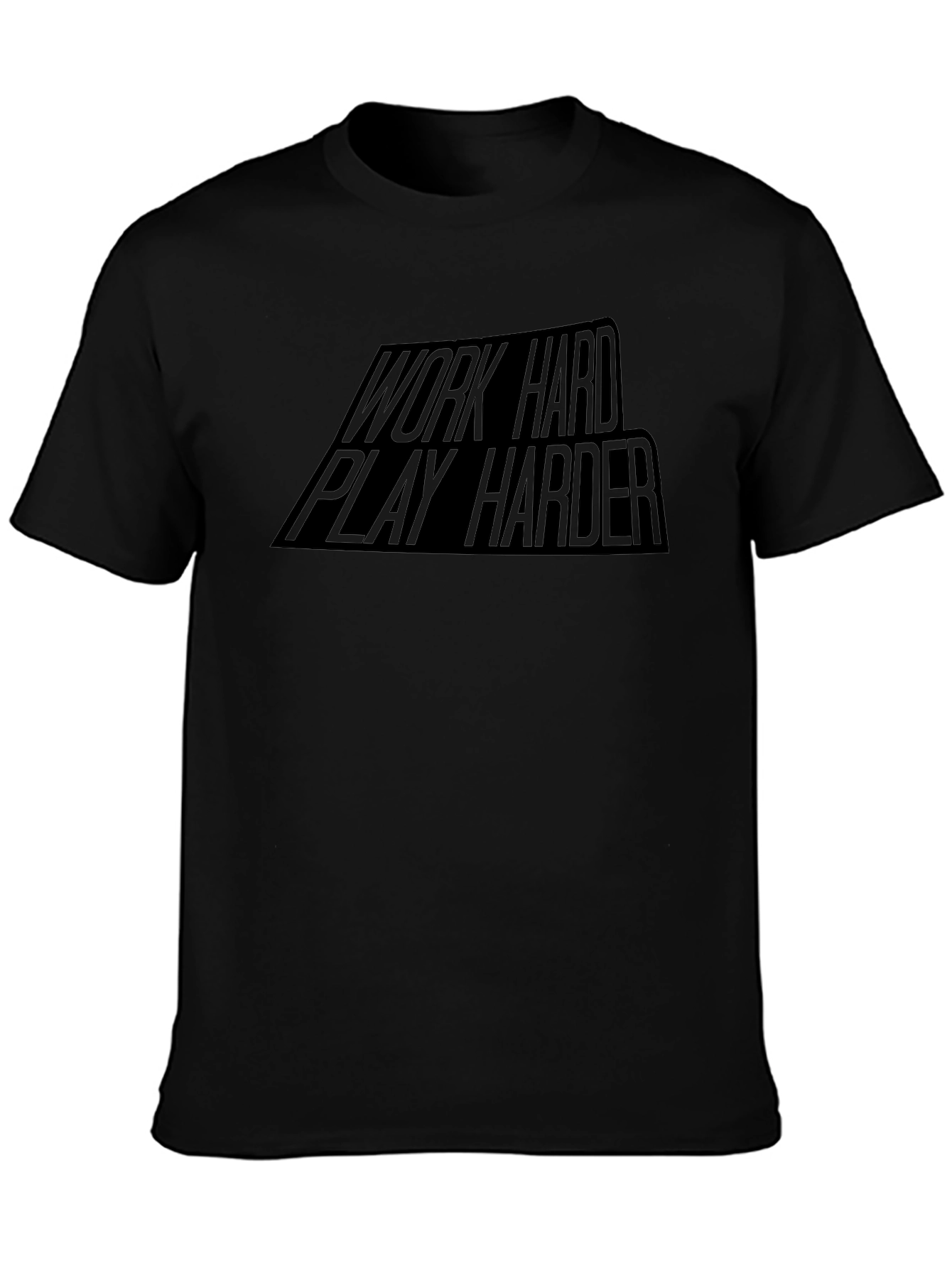 Work Hard Play Harder Black Graphic Tee