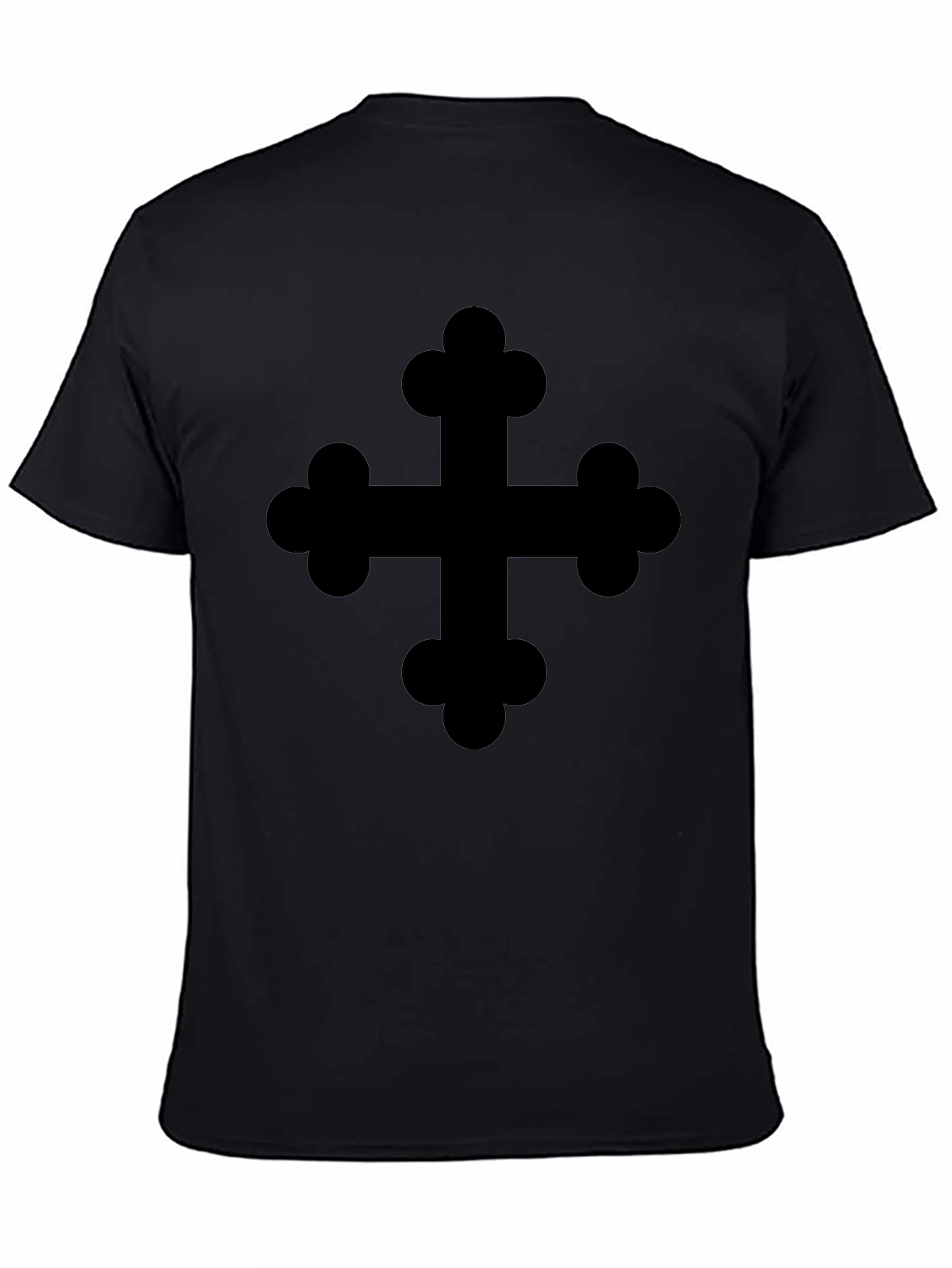 Black T-Shirt with Cross Design