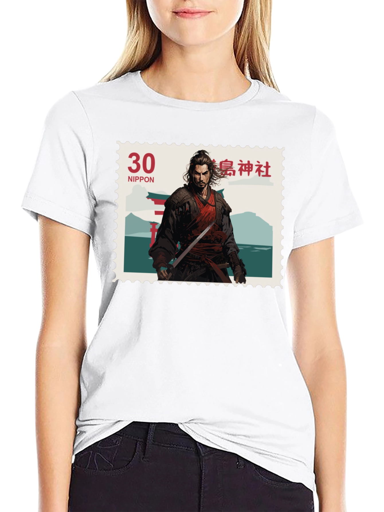 Samurai Warrior Stamp T-Shirt