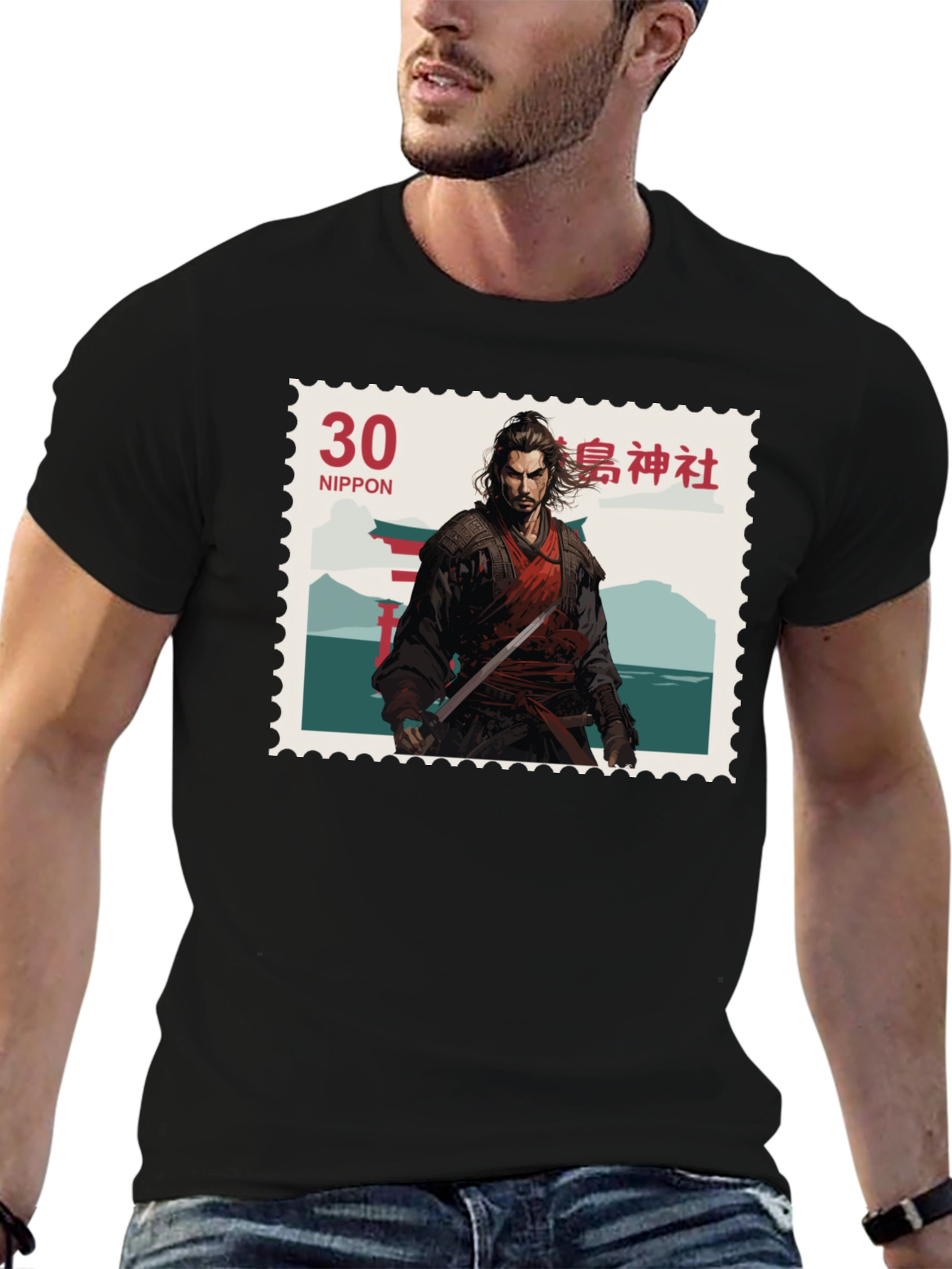 Samurai Warrior Stamp T-Shirt