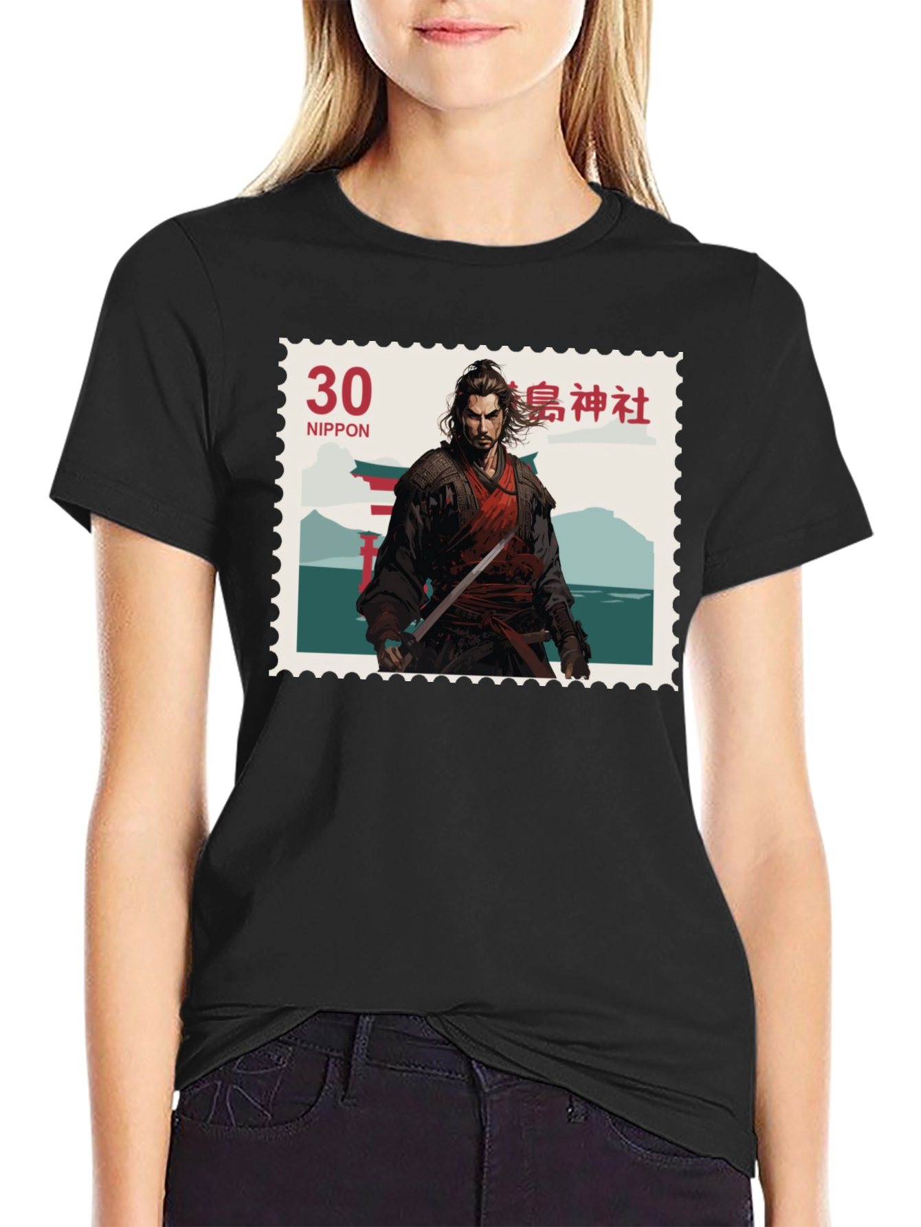 Samurai Warrior Stamp T-Shirt