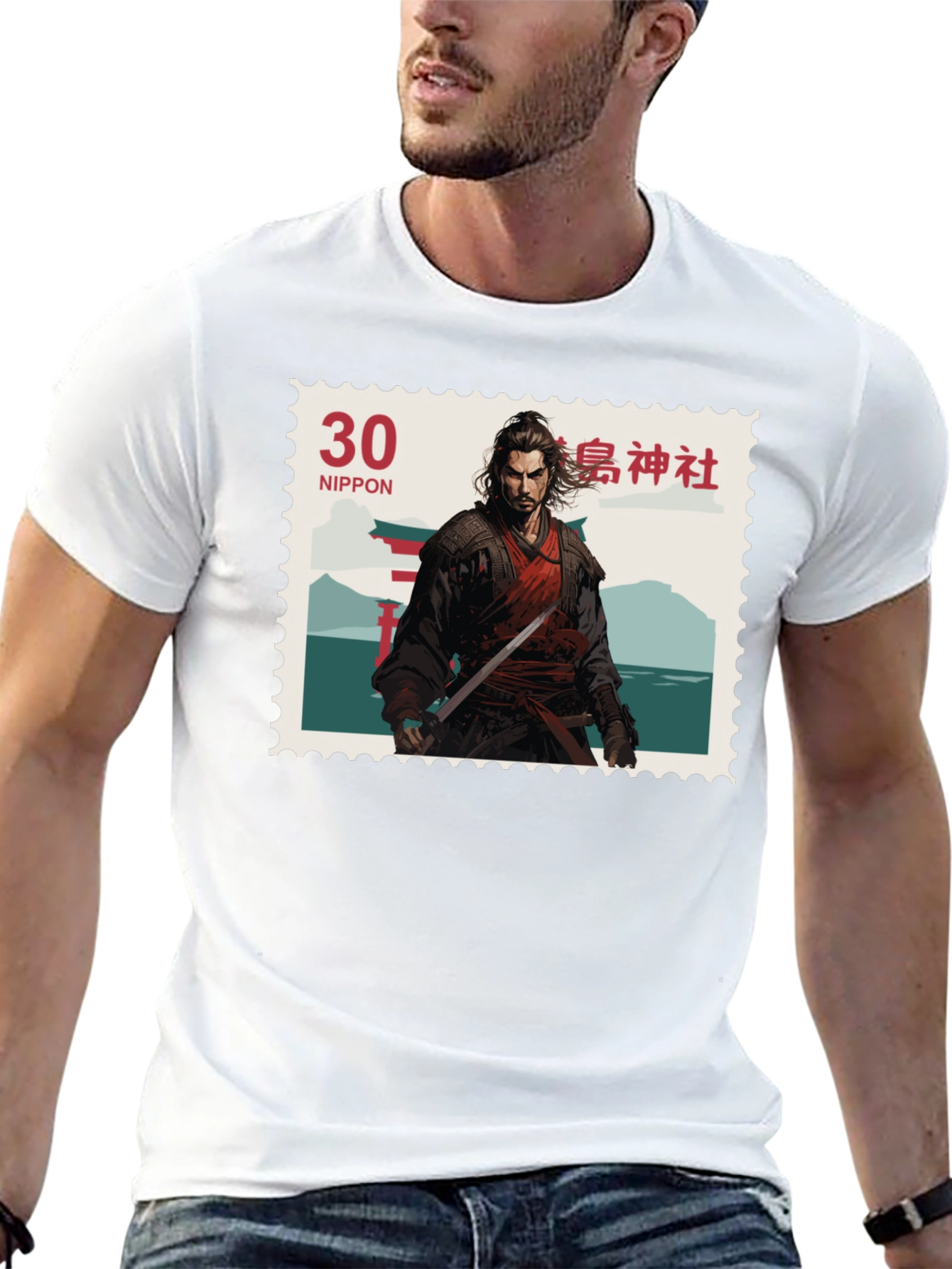 Samurai Warrior Stamp T-Shirt