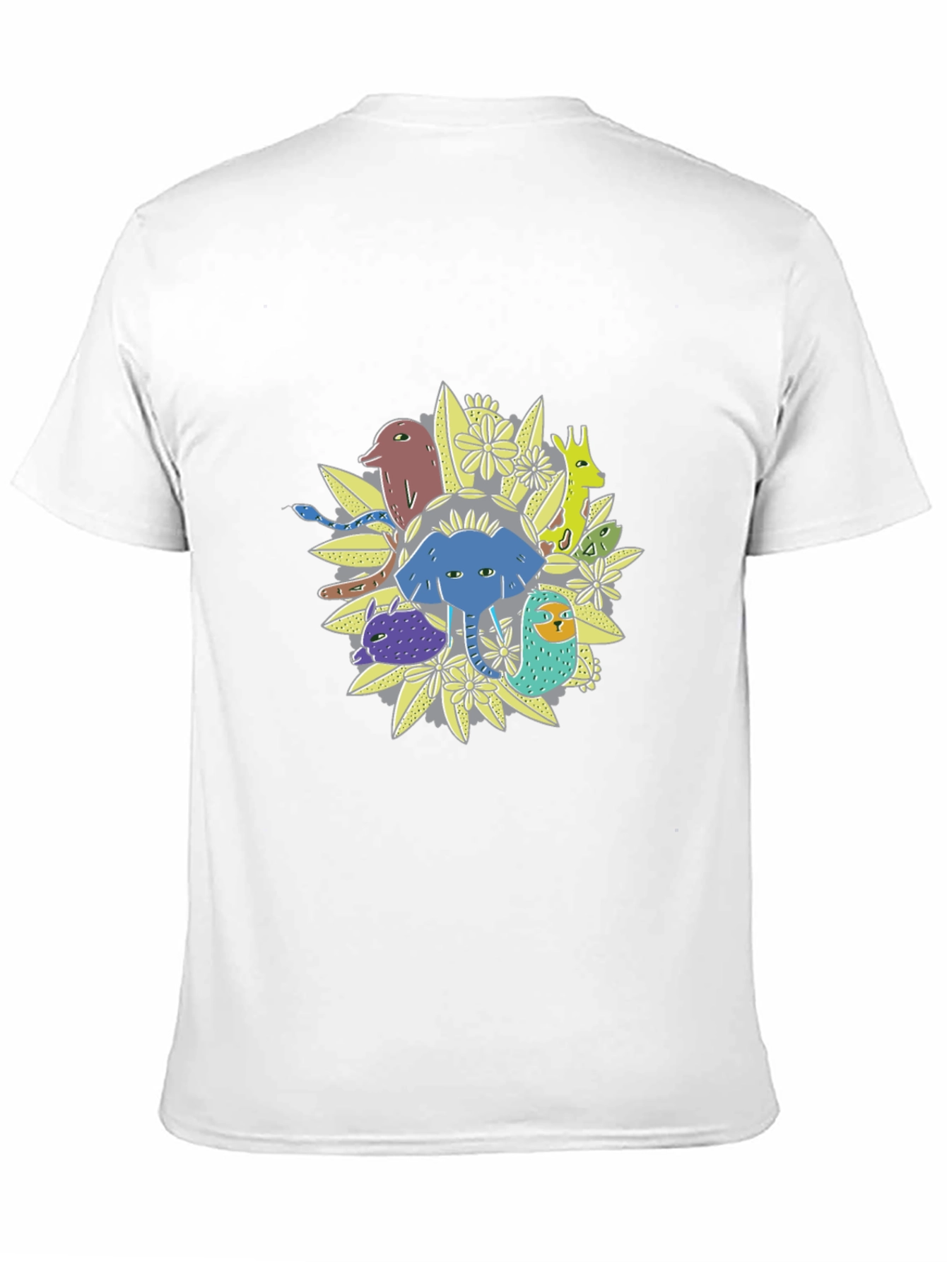 Mens Animal Graphic Print Crew Neck Tee