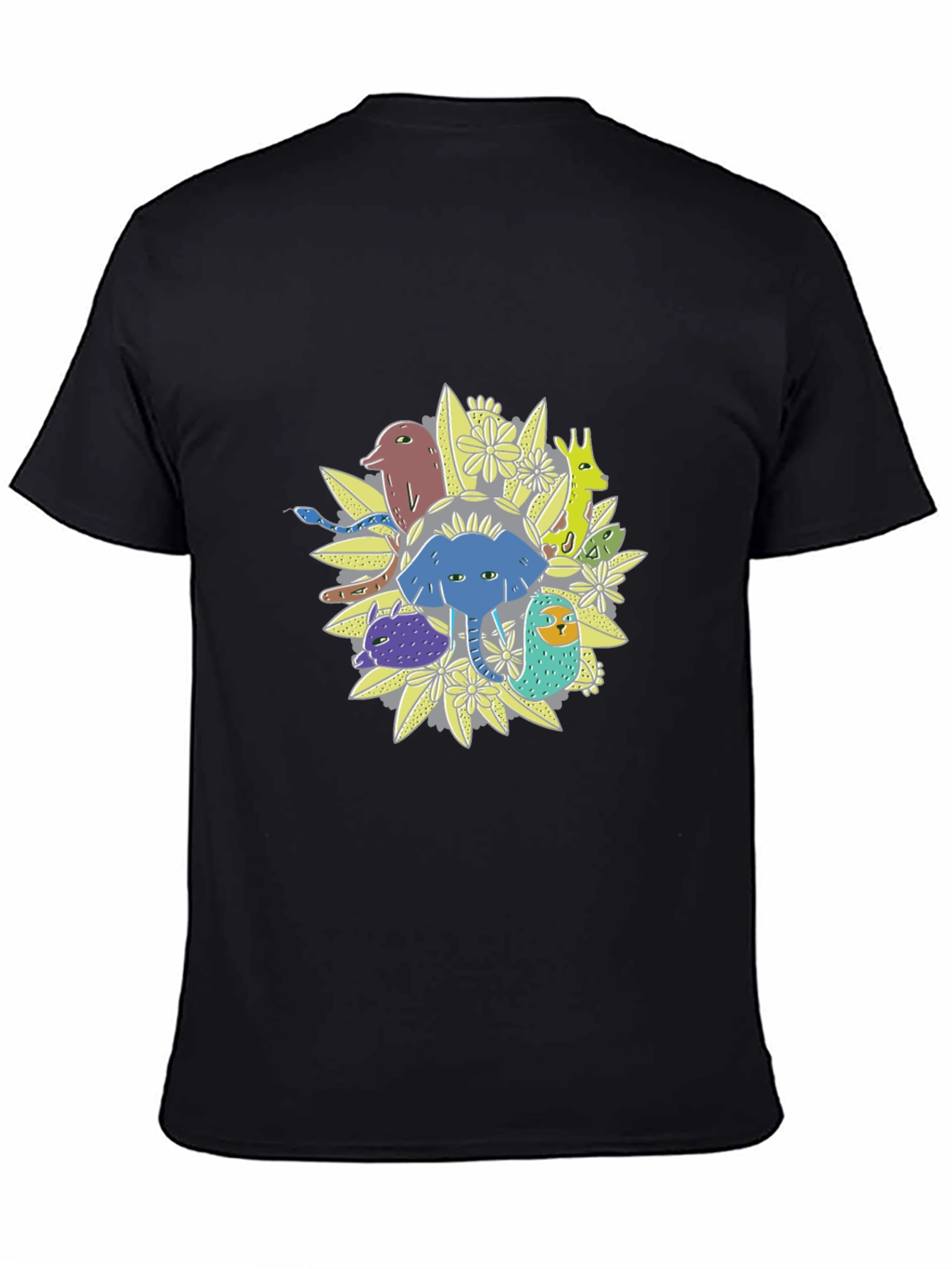 Mens Animal Graphic Print Crew Neck Tee