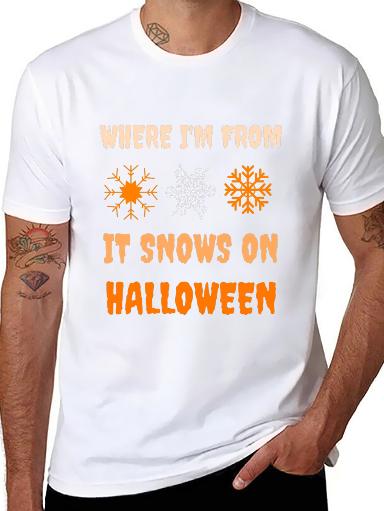 Halloween Snow T-Shirt - Novelty Holiday Tee