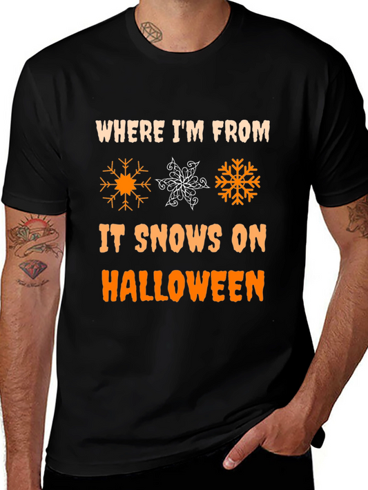 Halloween Snow T-Shirt - Novelty Holiday Tee